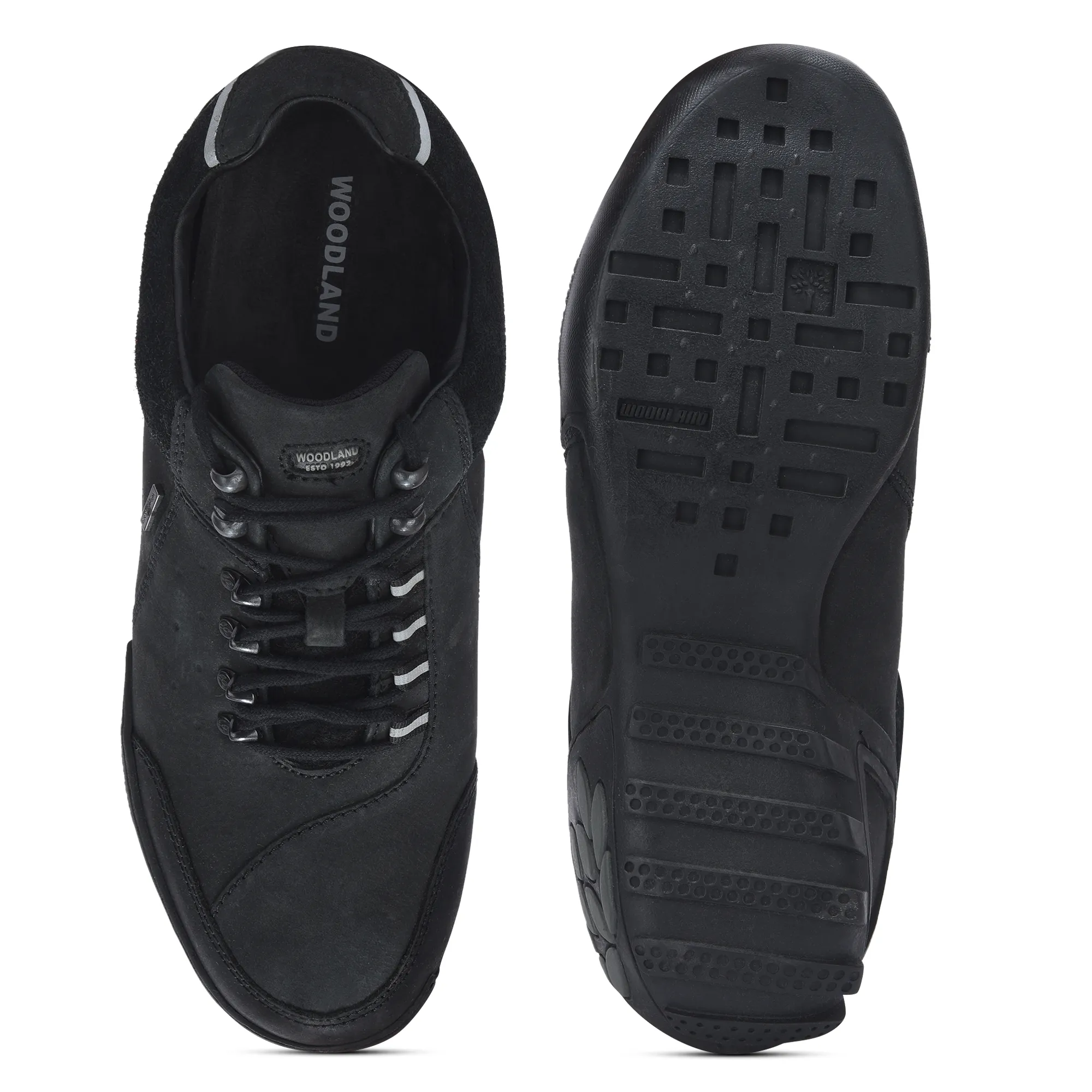 Black Casual Lace Up Shoes For Men - Thumbnail 8