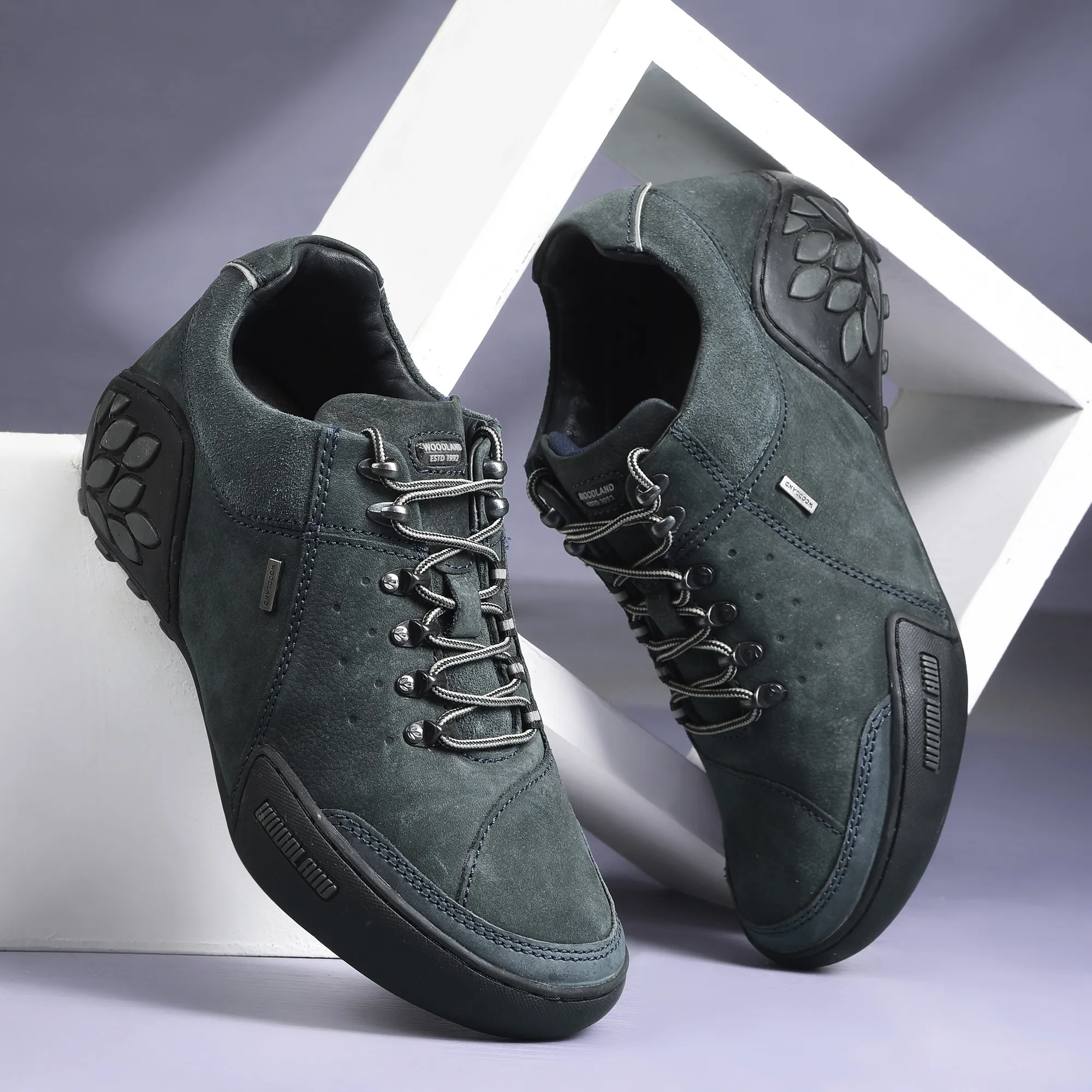 Dark Navy Casual Lace Up Shoes For Men - Thumbnail 9