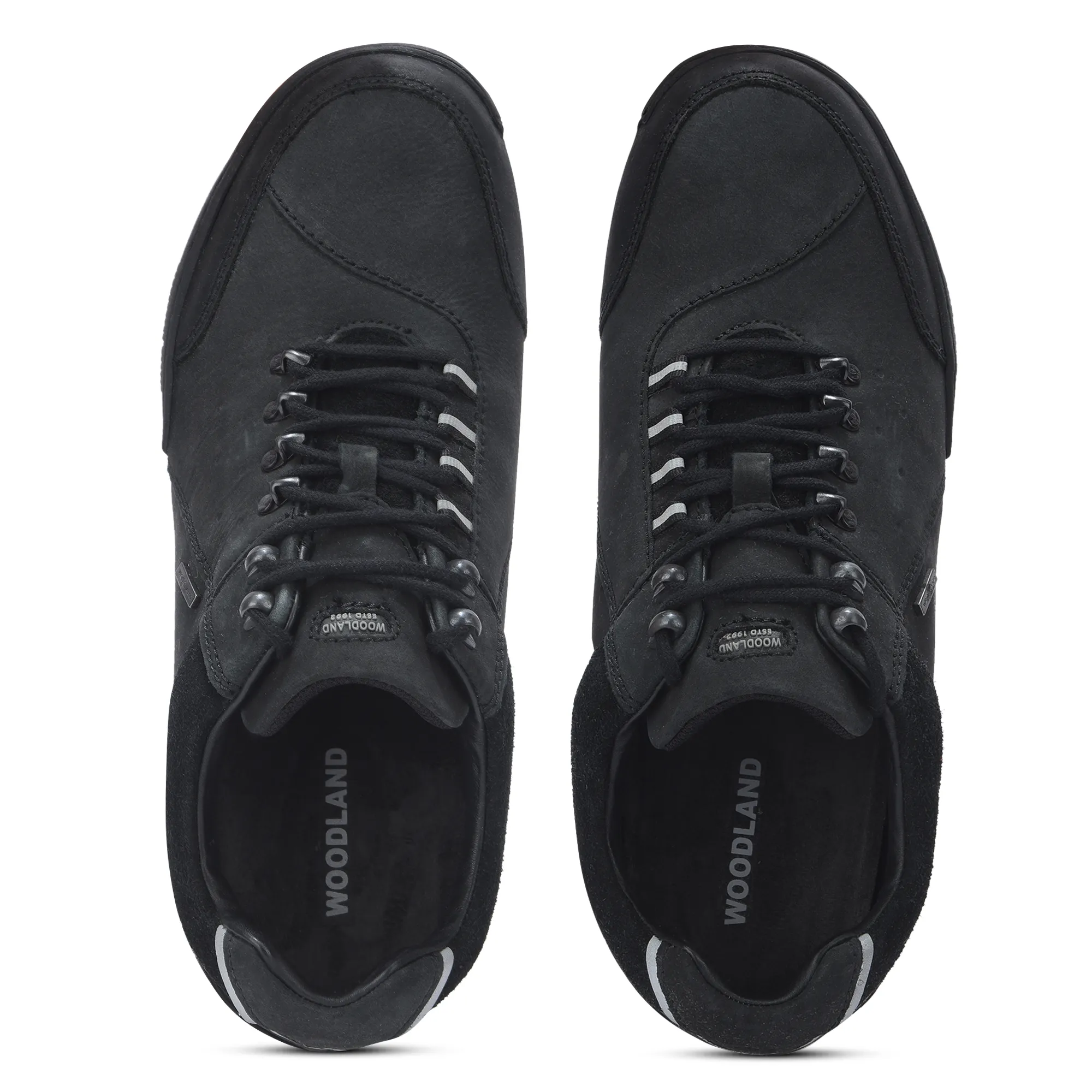 Black Casual Lace Up Shoes For Men - Thumbnail 4