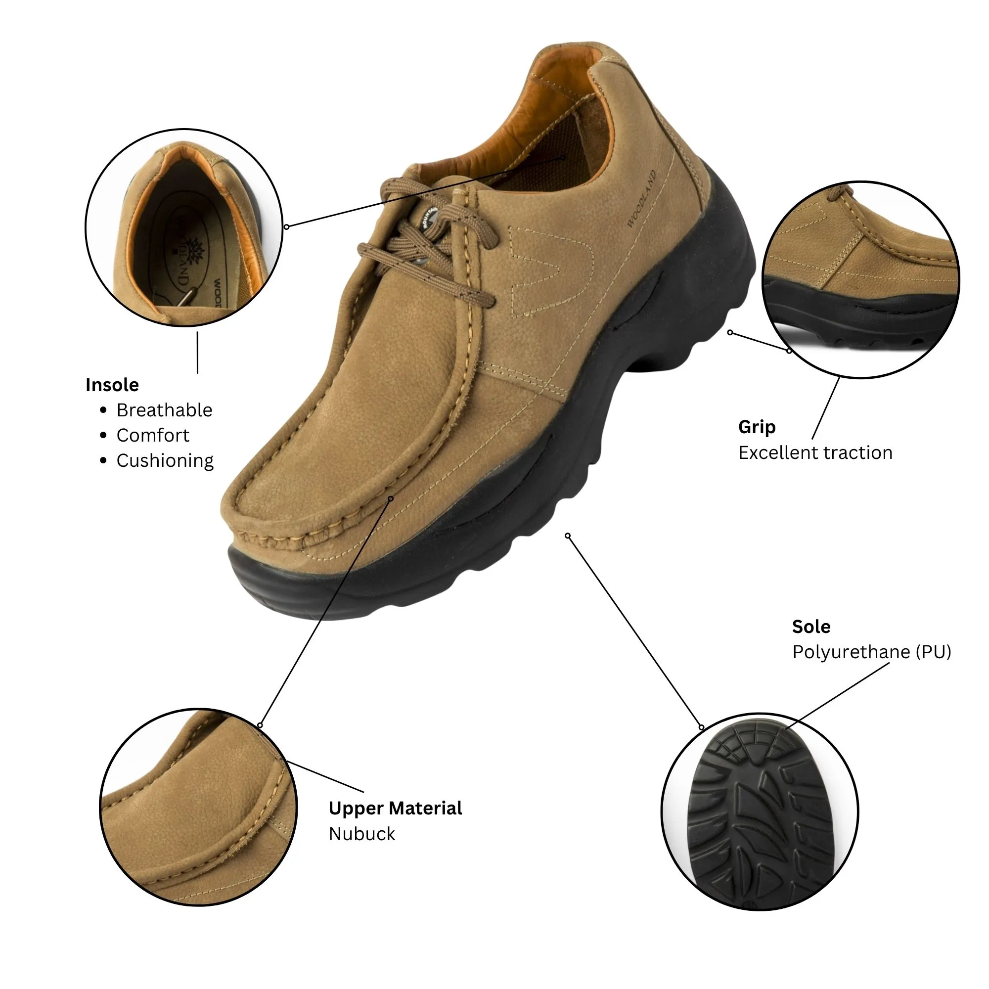 KHAKI casual leather shoes - Thumbnail 10