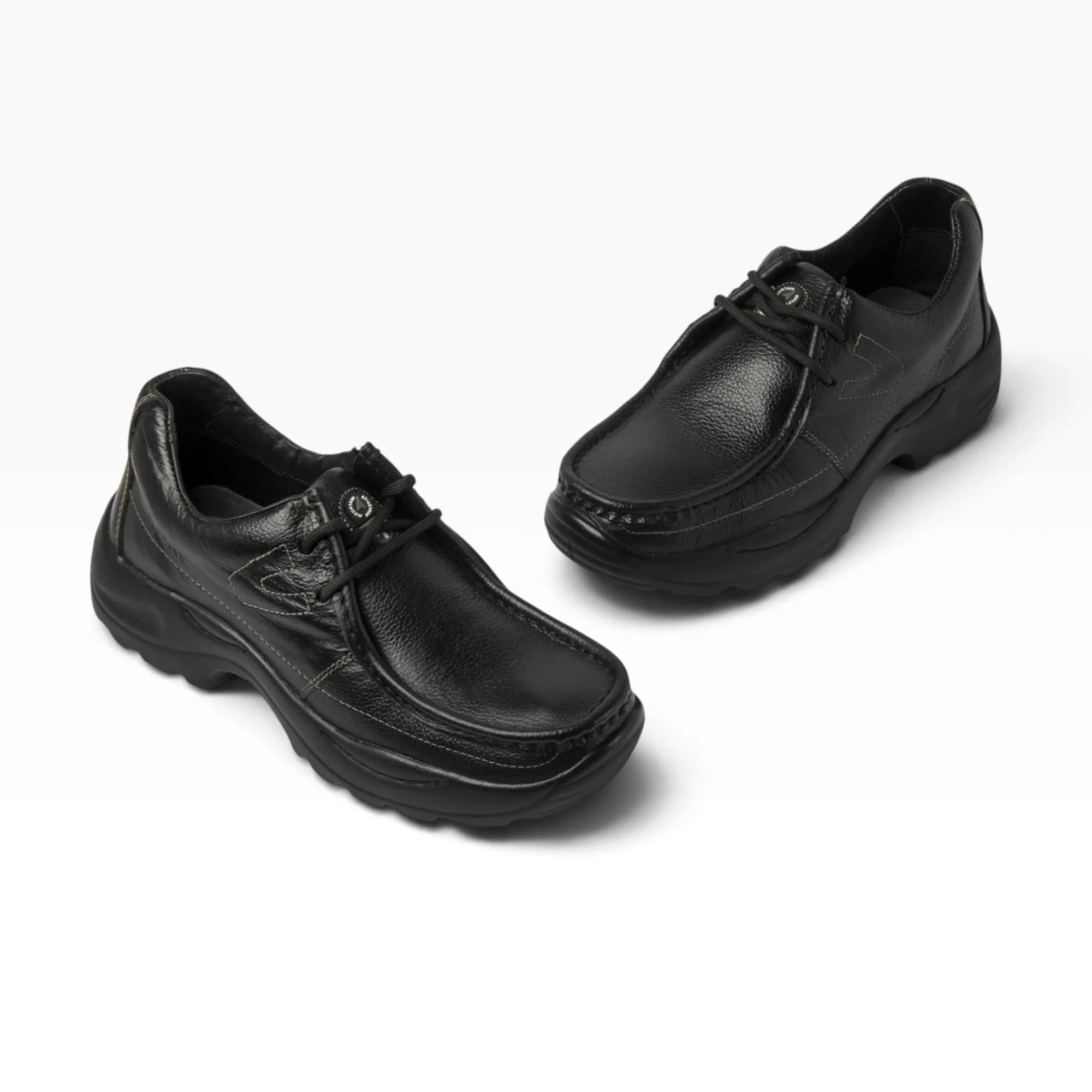 BLACK casual leather shoes - Thumbnail 7