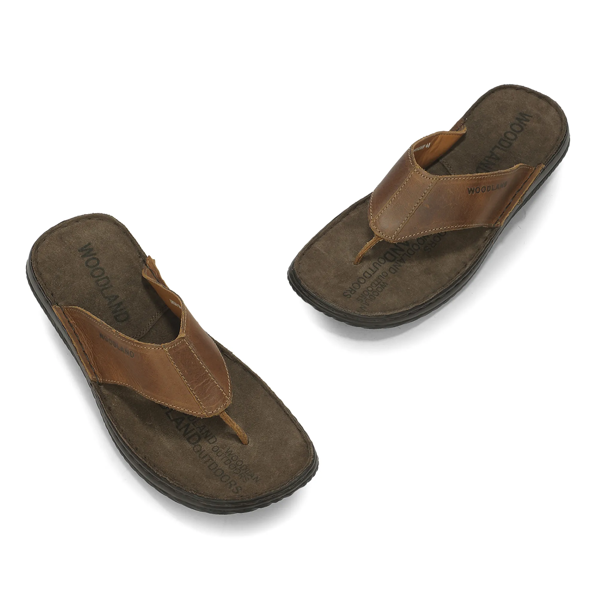  Woodland Men's Olive Green Colored Sandals with Rubber Sole 3