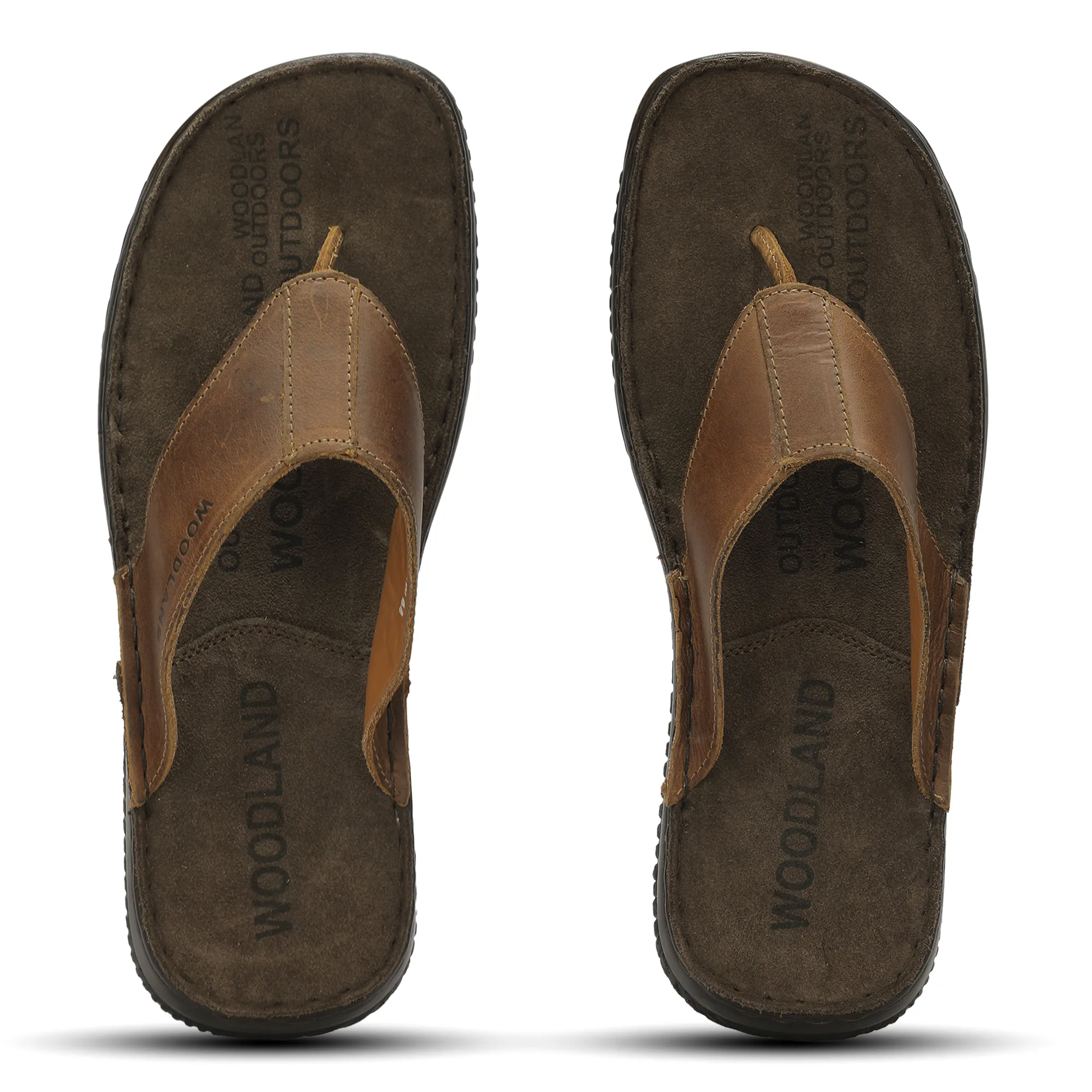  Woodland Men's Olive Green Colored Sandals with Rubber Sole 6