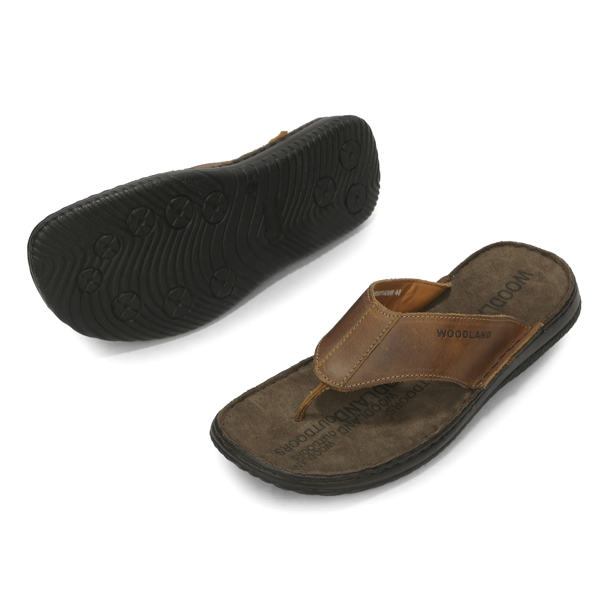  Woodland Men's Olive Green Colored Sandals with Rubber Sole 7