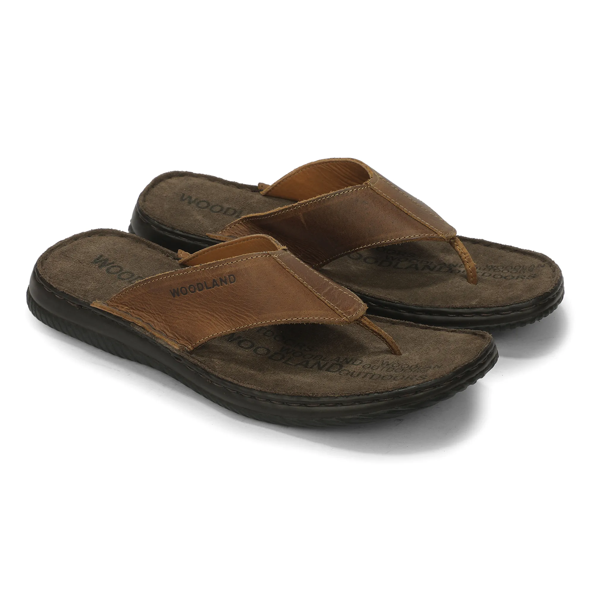  Woodland Men's Olive Green Colored Sandals with Rubber Sole 9