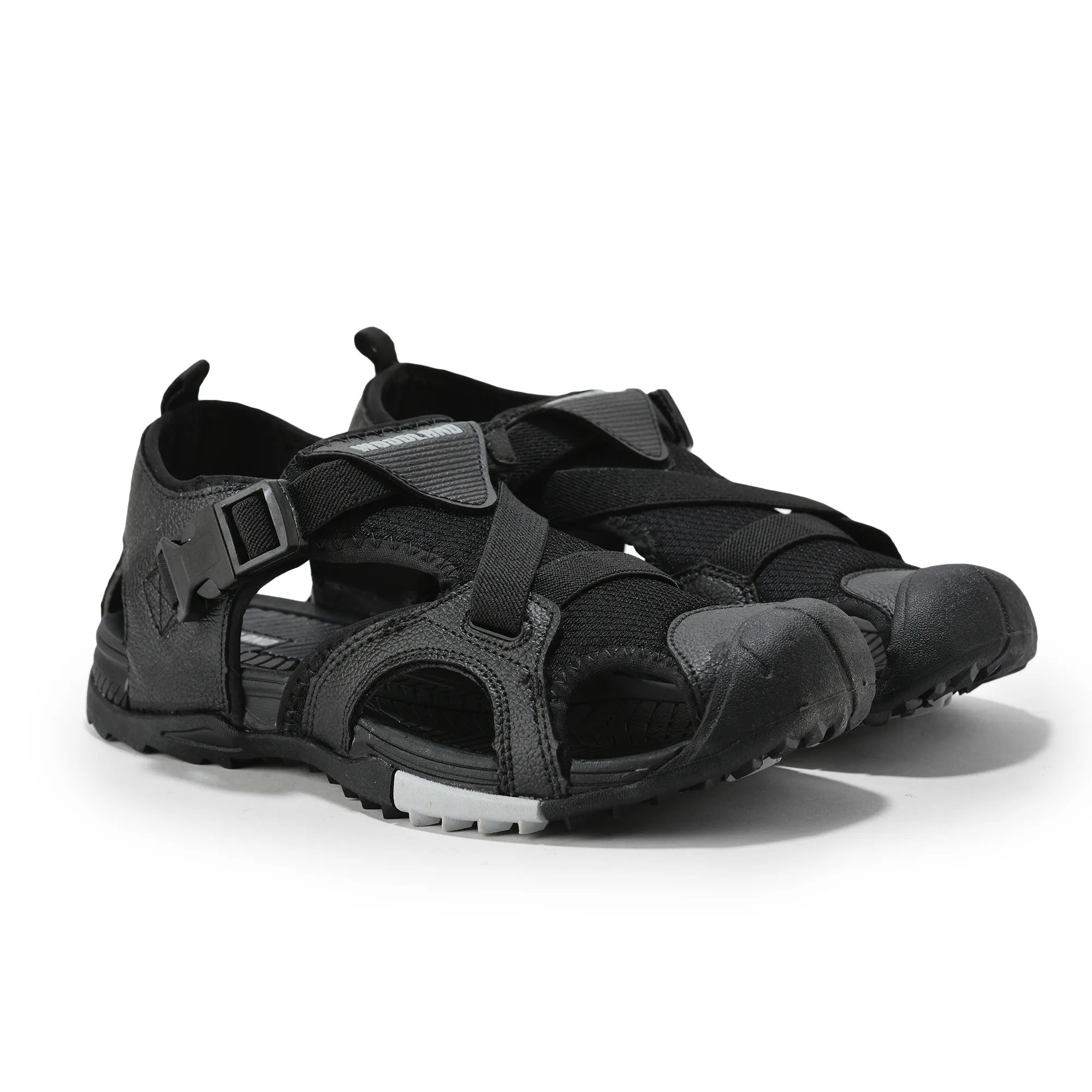 Men Black Cross-Strap Outdoor Sports Sandals - Thumbnail 8