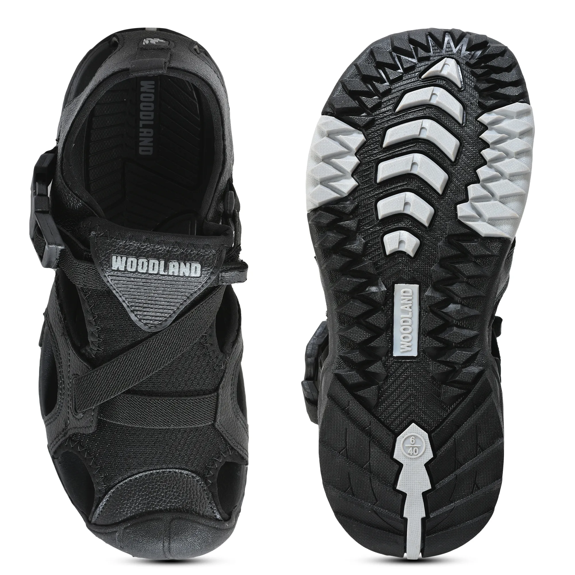 Men Black Cross-Strap Outdoor Sports Sandals - Thumbnail 9