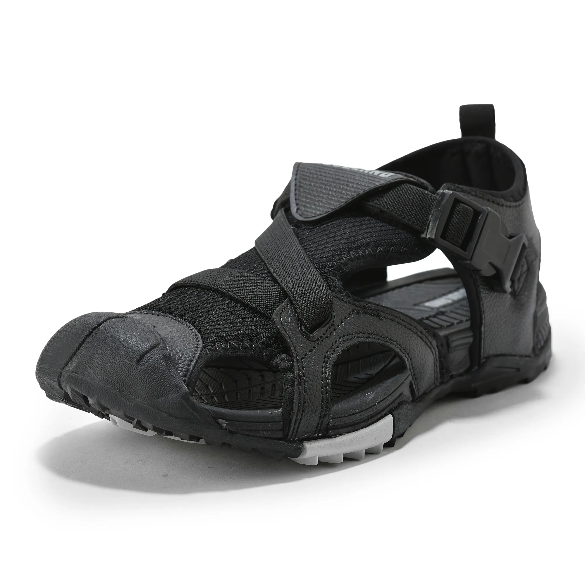 Men Black Cross-Strap Outdoor Sports Sandals - Thumbnail 11