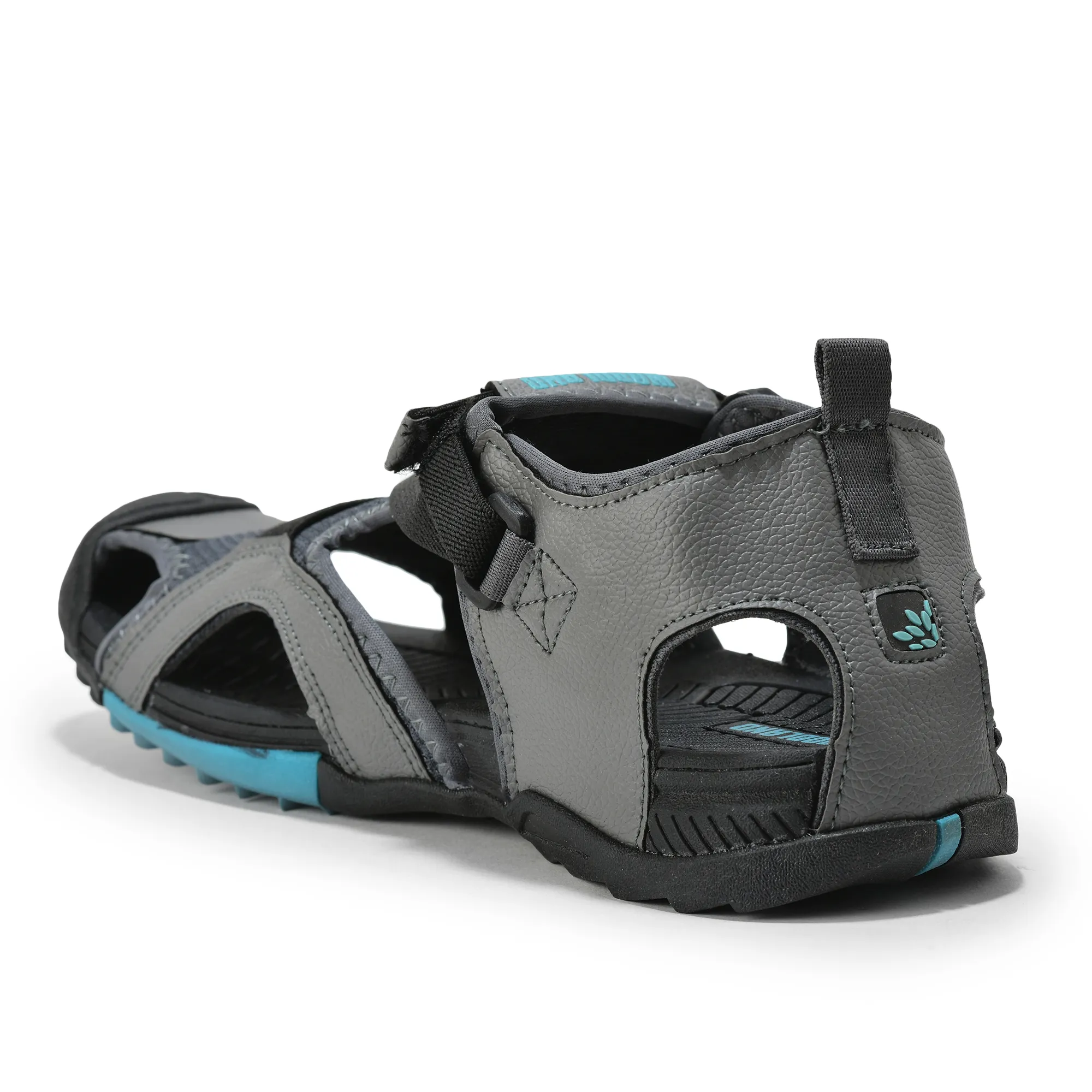 Men Grey Cross-Strap Outdoor Sports Sandals - Thumbnail 7