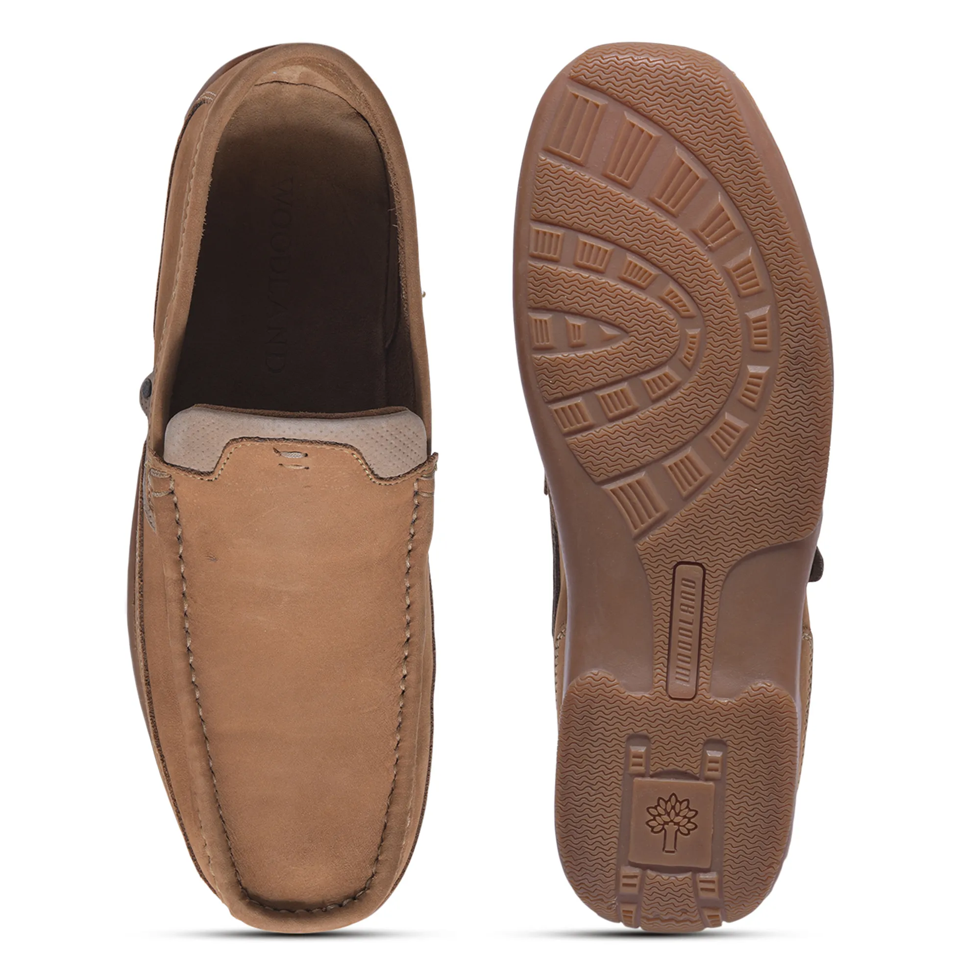 Woodland Khaki casual slip-on shoes - Thumbnail 7