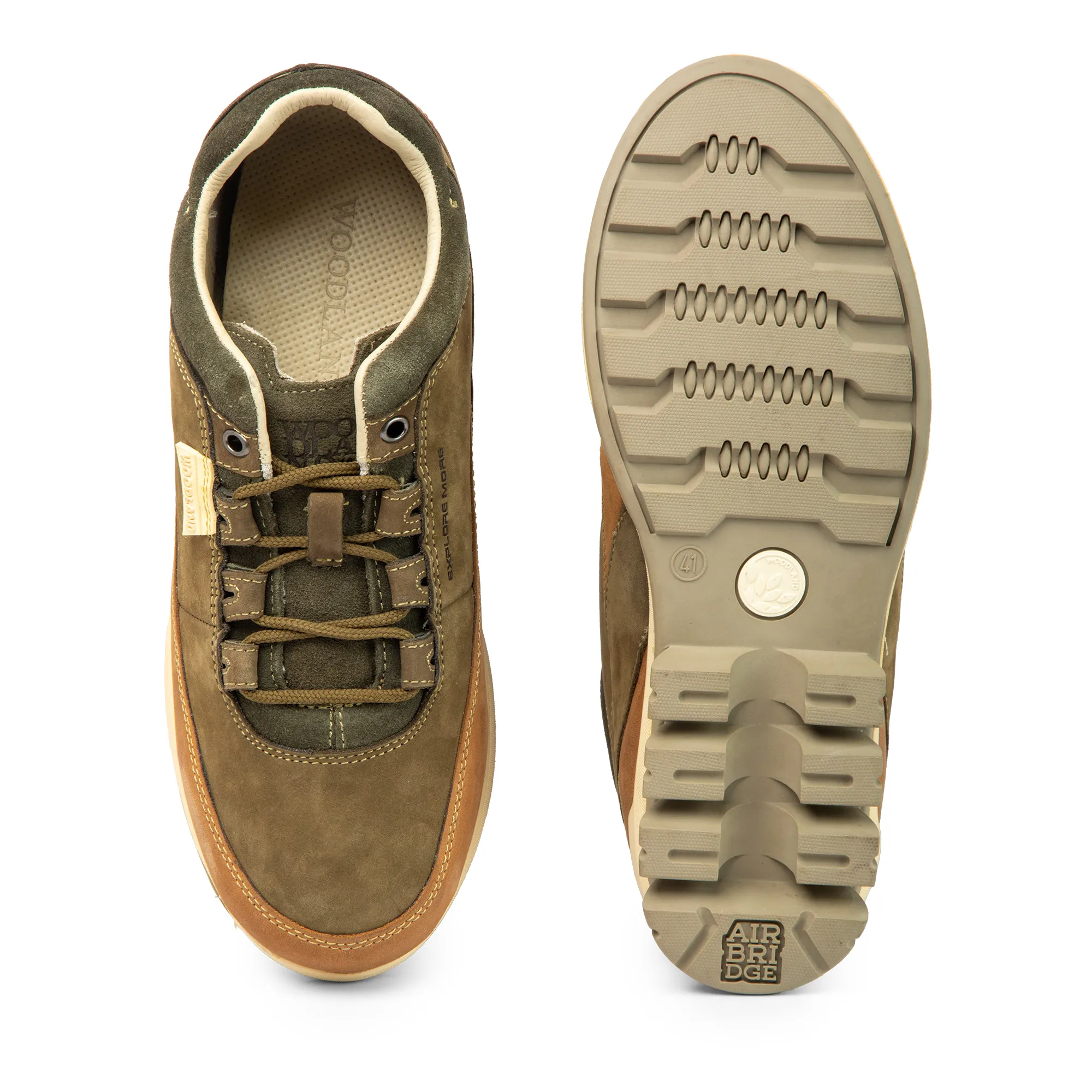 Woodland Men’s Olive Green Versatile Nubuck Casual Shoes - Thumbnail 7