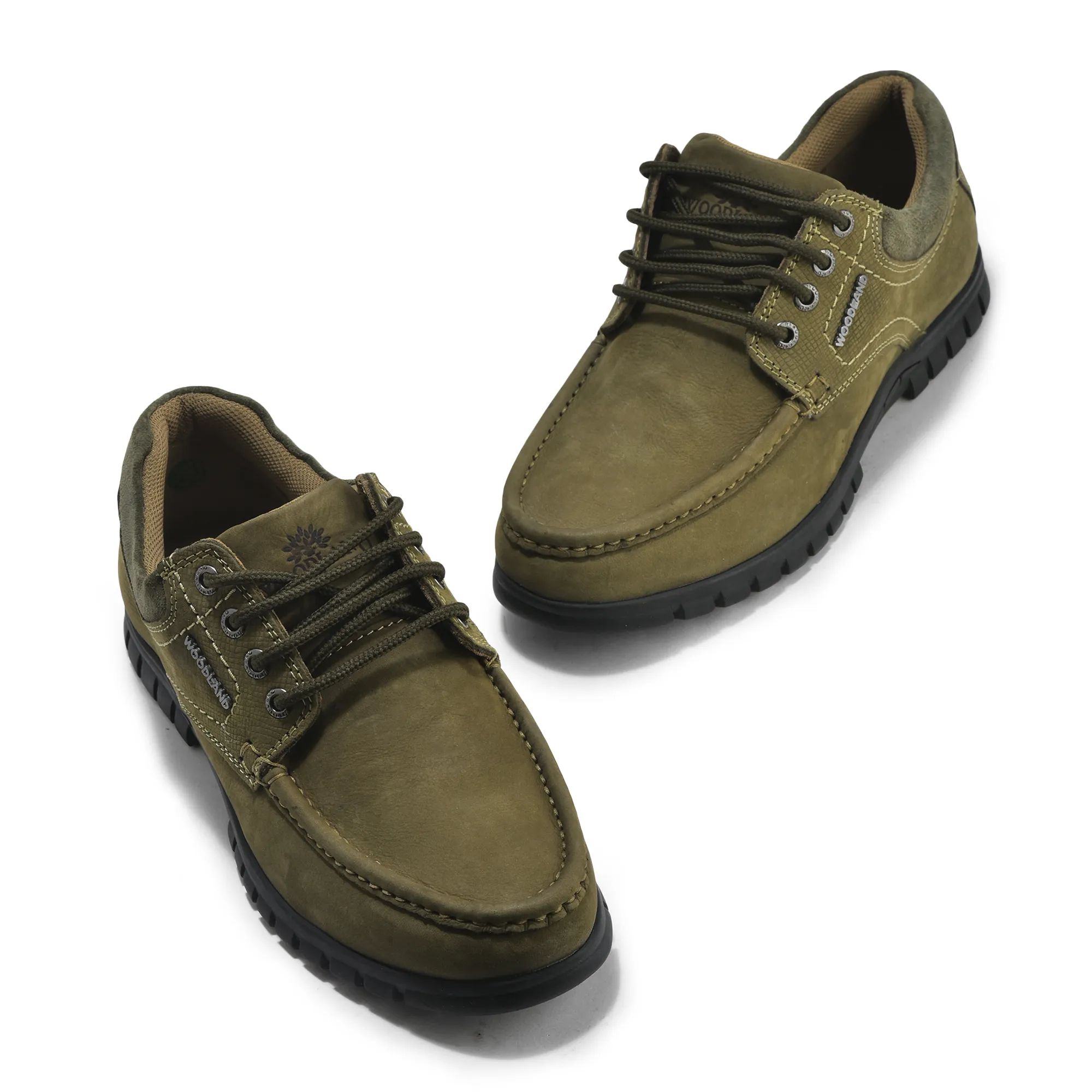 Olive Green Casual Lace Shoes For Men - Thumbnail 2