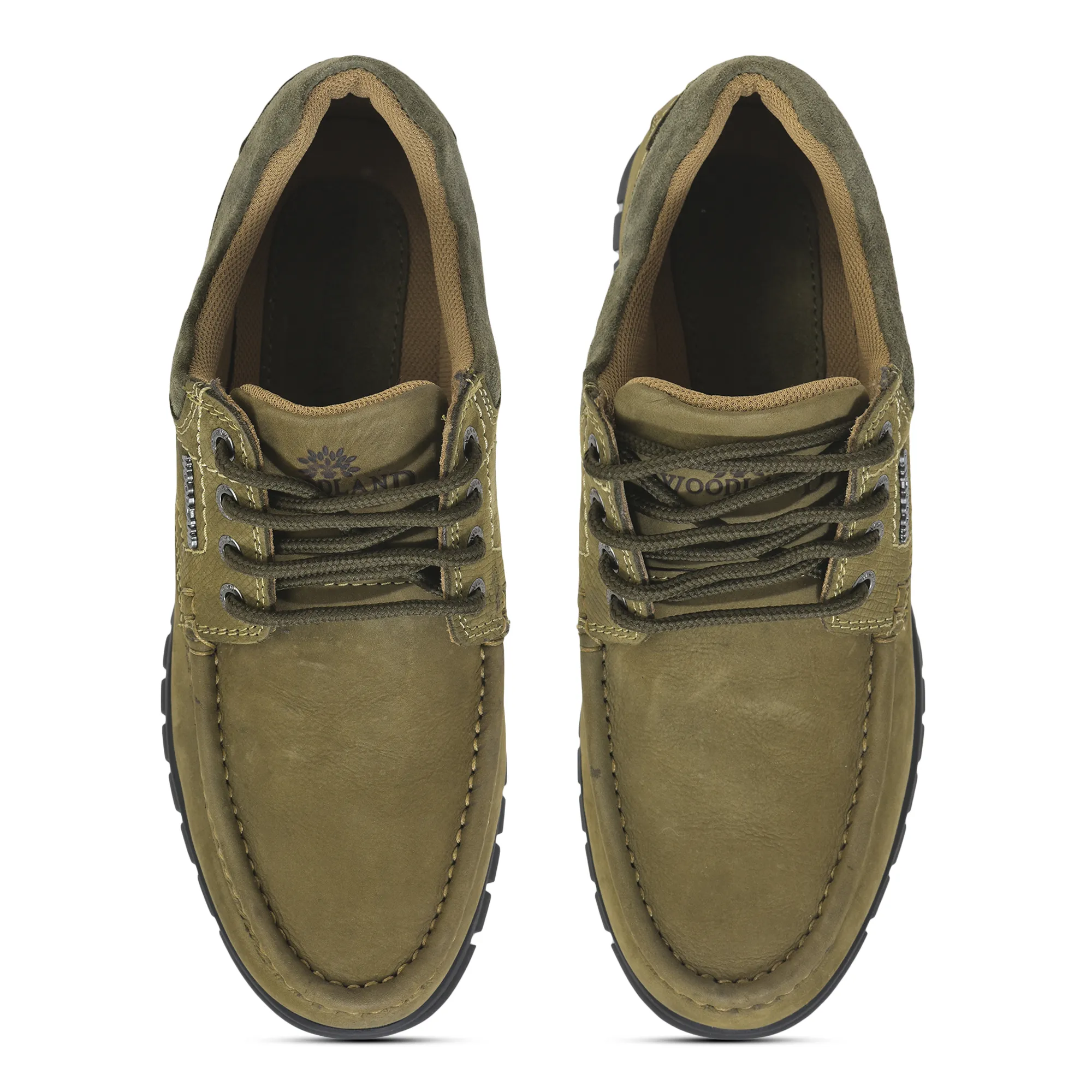 Olive Green Casual Lace Shoes For Men - Thumbnail 3
