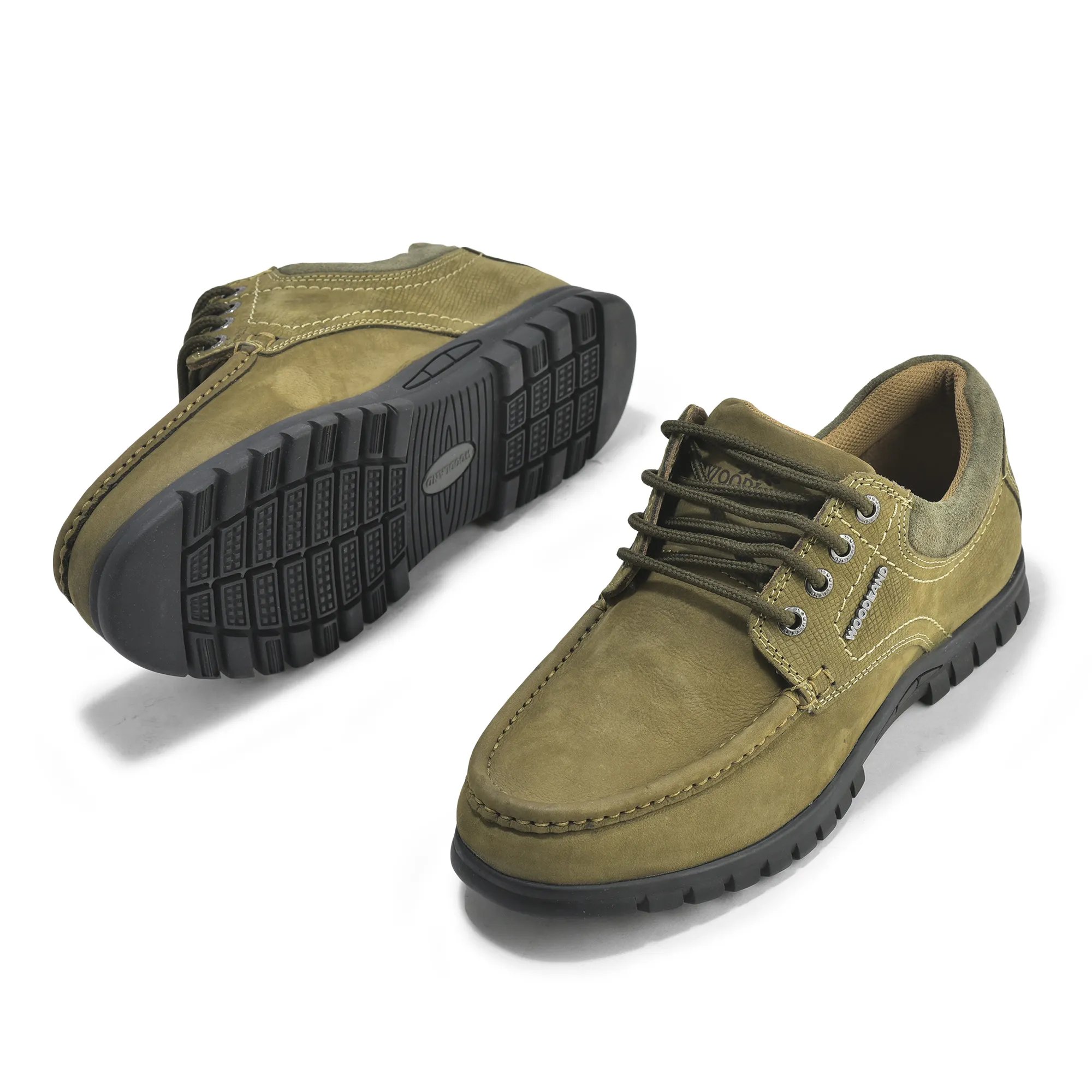 Olive Green Casual Lace Shoes For Men - Thumbnail 4