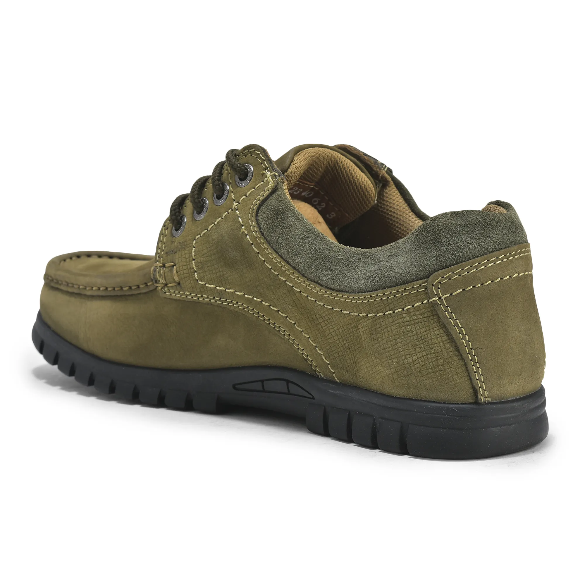 Olive Green Casual Lace Shoes For Men - Thumbnail 5