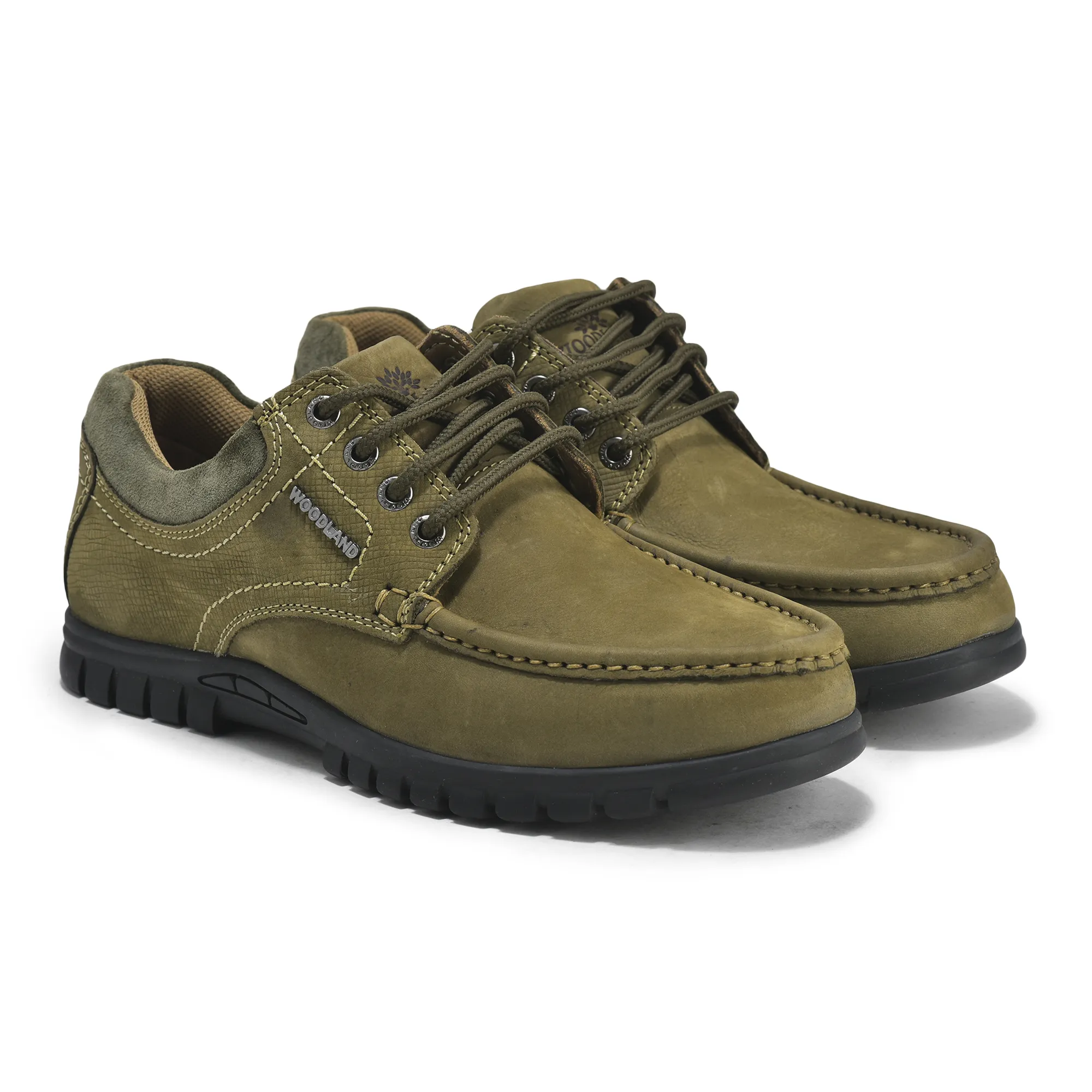 Olive Green Casual Lace Shoes For Men - Thumbnail 6