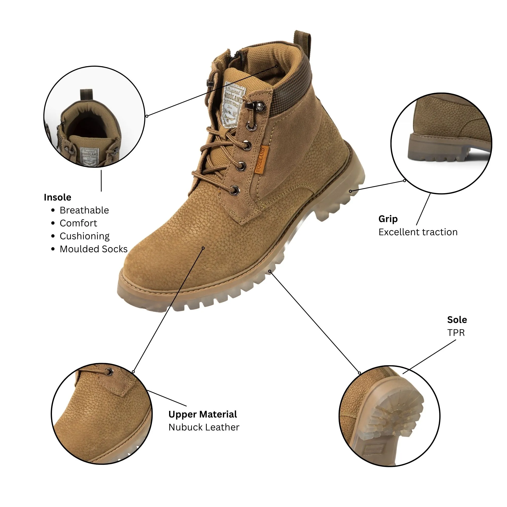 Woodland Dubai Khaki Nubuk Ramblr High-Top Boots - Thumbnail 10