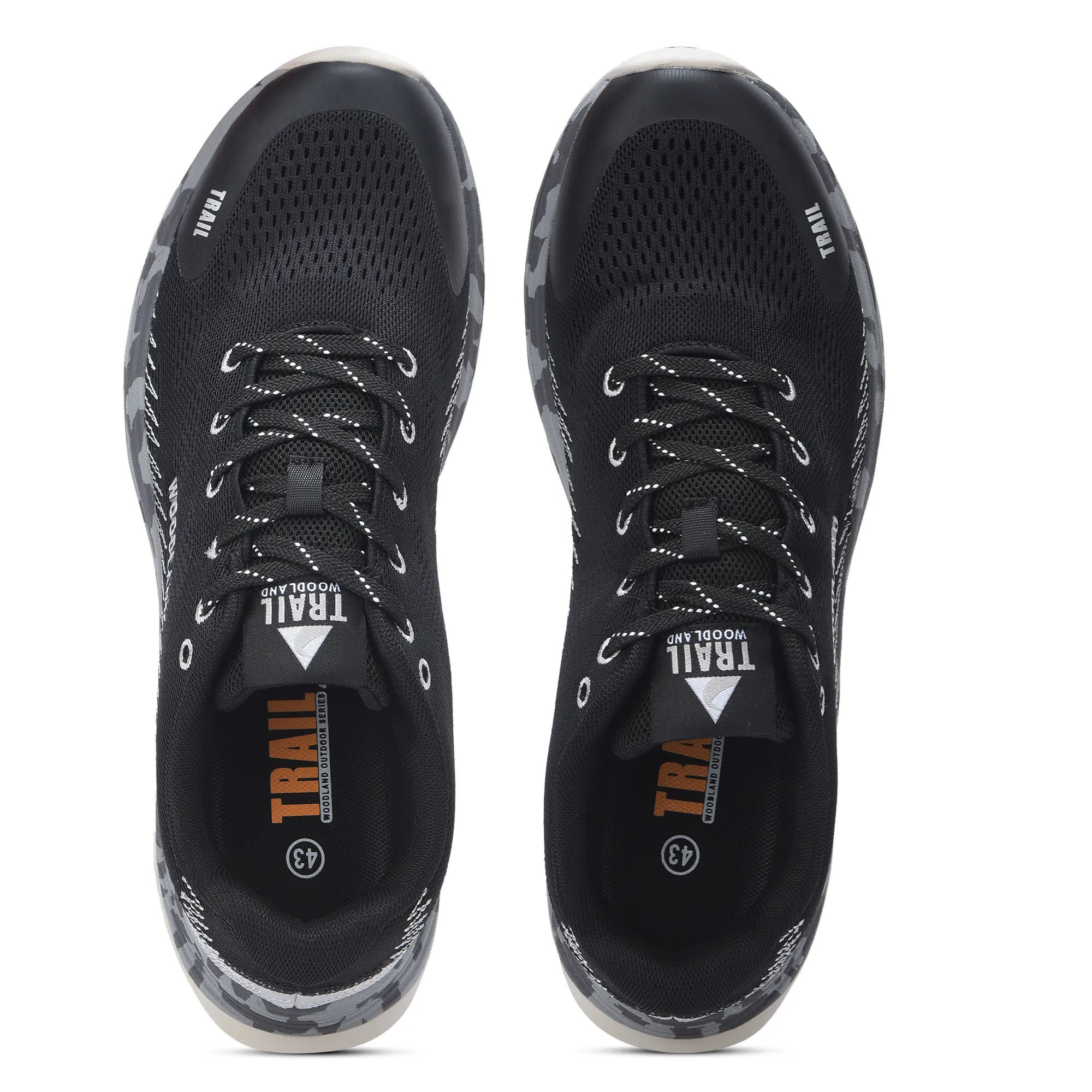 Men Black Trail-Runner Jacquard Sports Shoe - Thumbnail 4