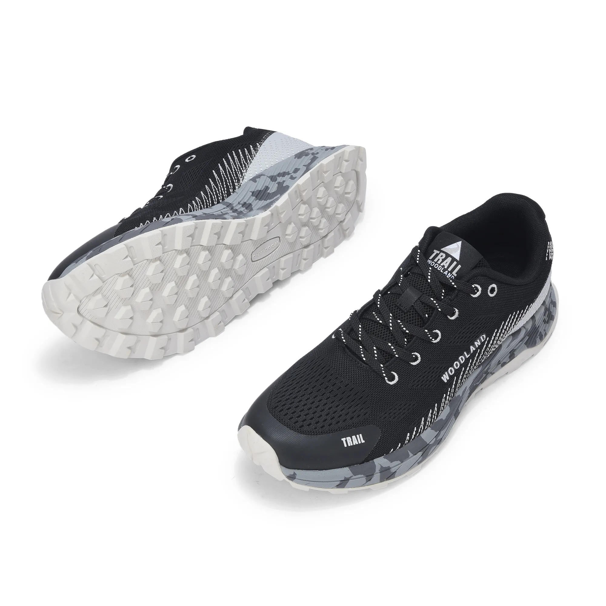 Men Black Trail-Runner Jacquard Sports Shoe - Thumbnail 5