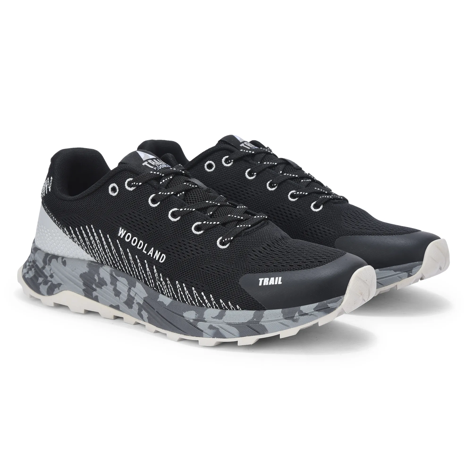 Men Black Trail-Runner Jacquard Sports Shoe - Thumbnail 7