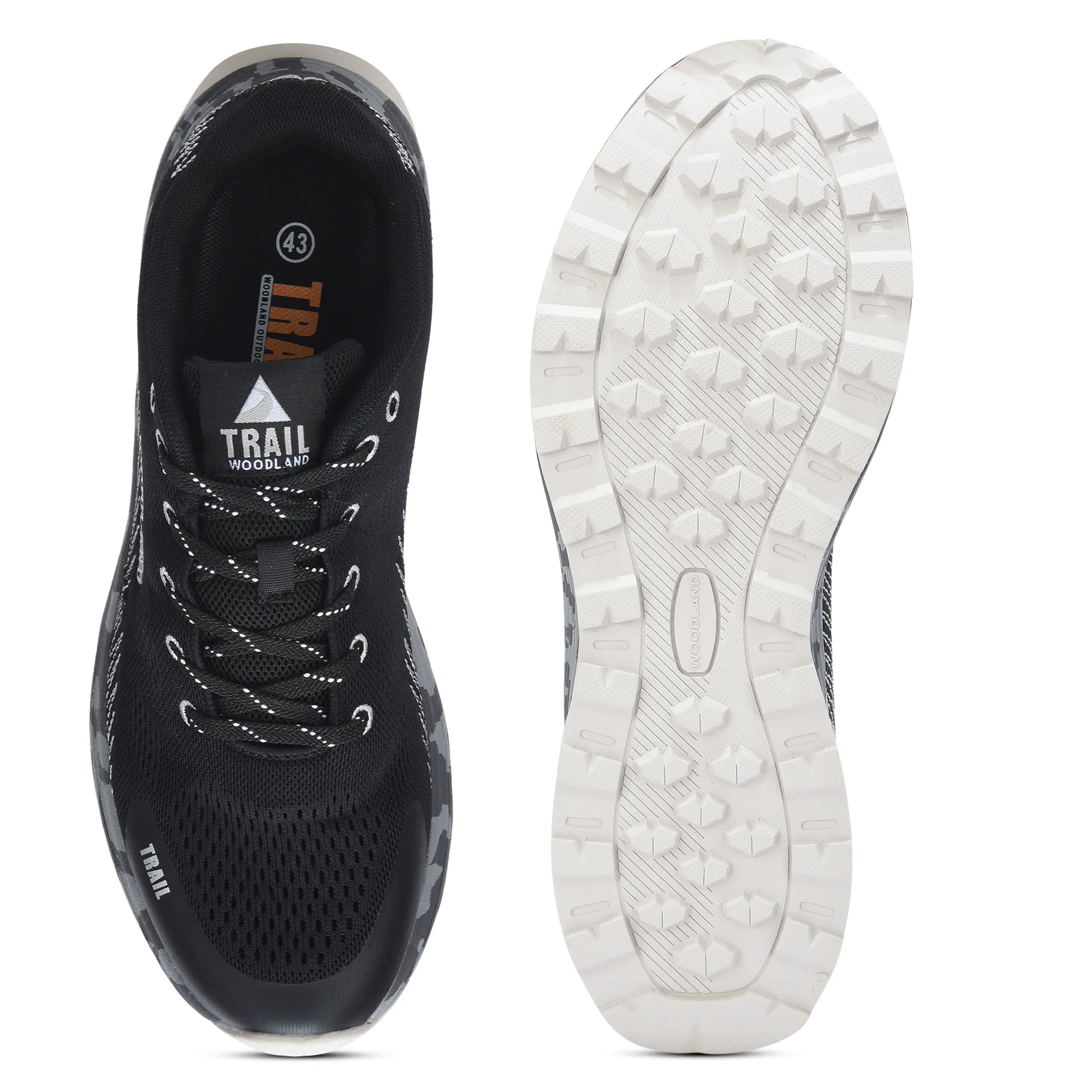 Men Black Trail-Runner Jacquard Sports Shoe - Thumbnail 8