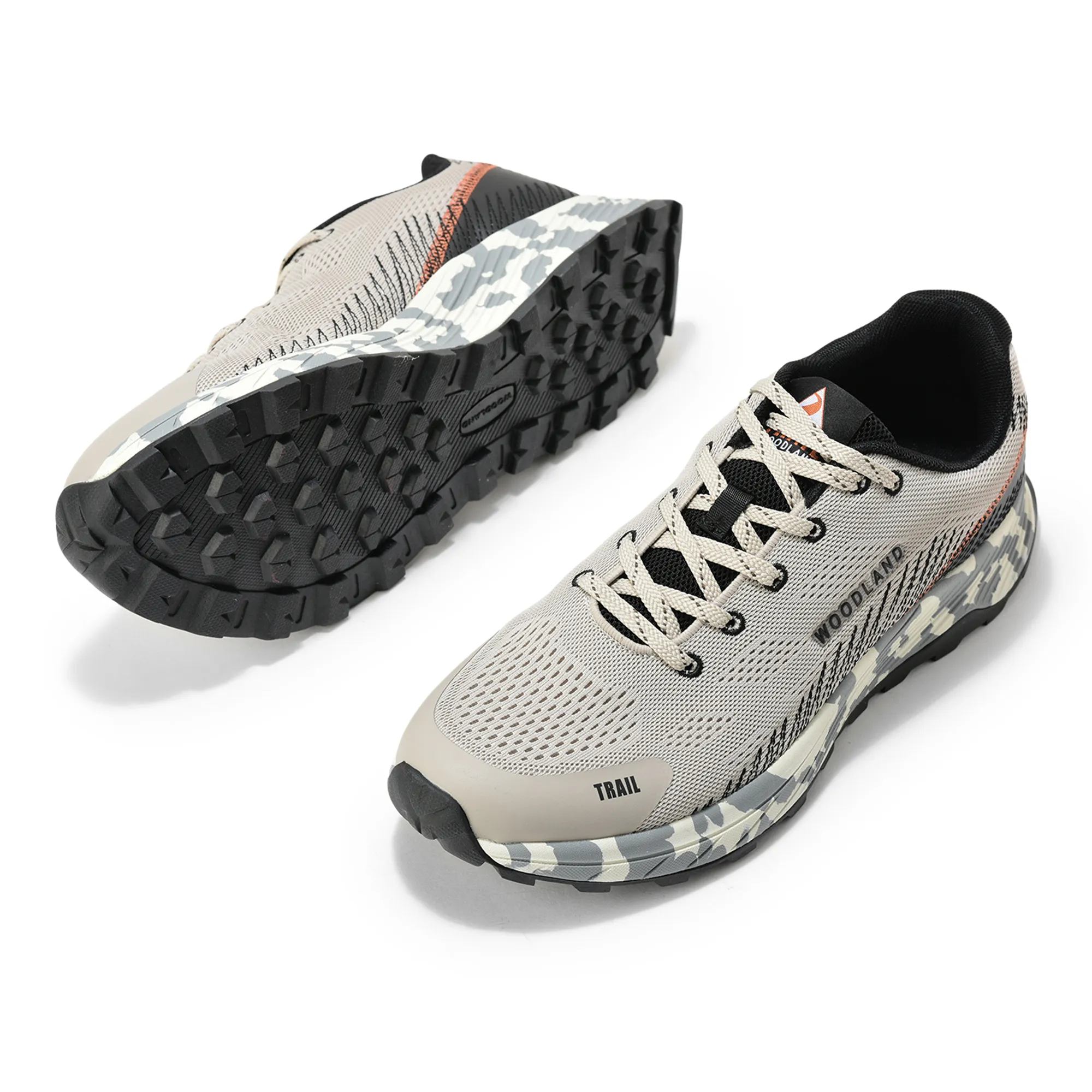 Men Grey Trail-Runner Jacquard Sports Shoe - Thumbnail 6