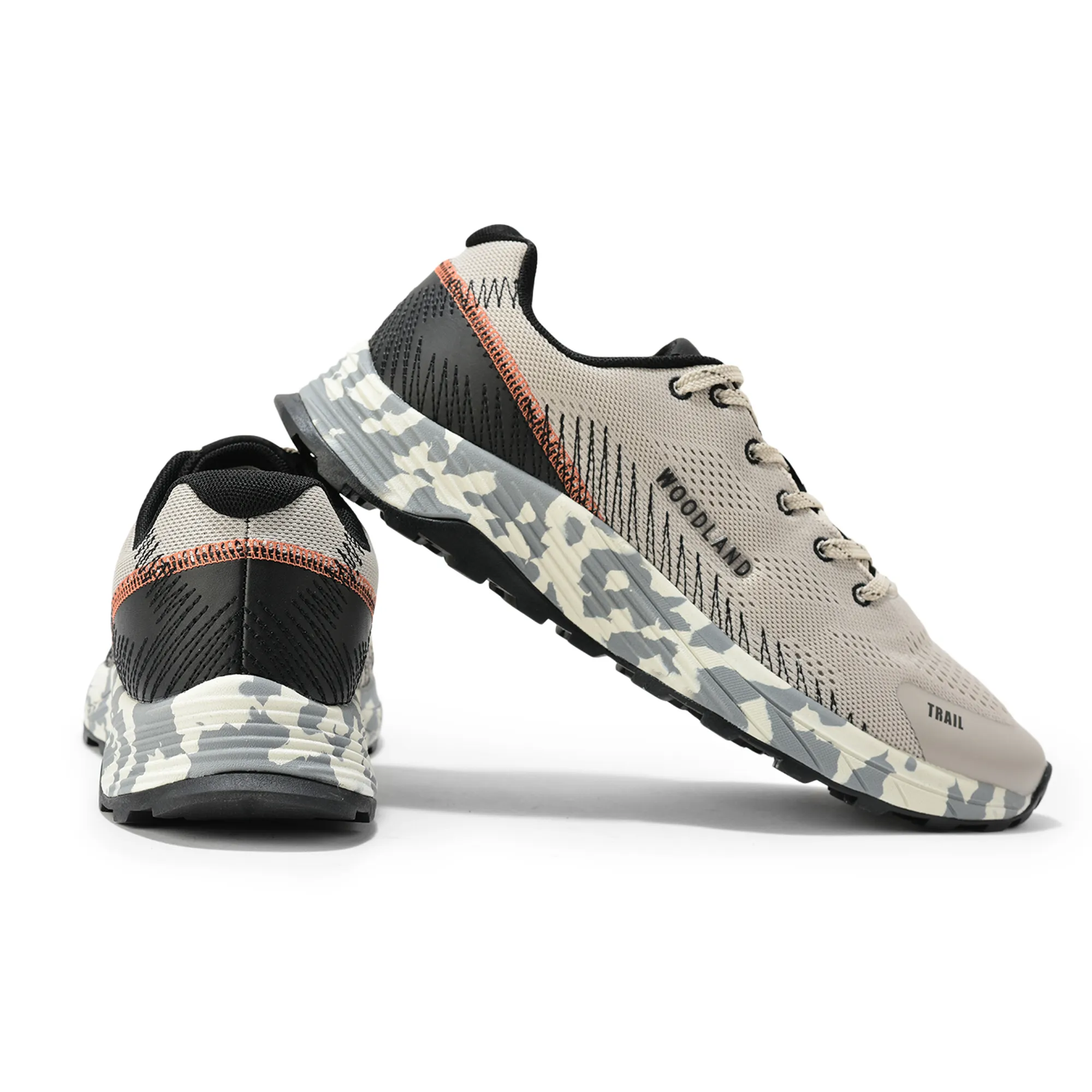 Men Grey Trail-Runner Jacquard Sports Shoe - Thumbnail 10