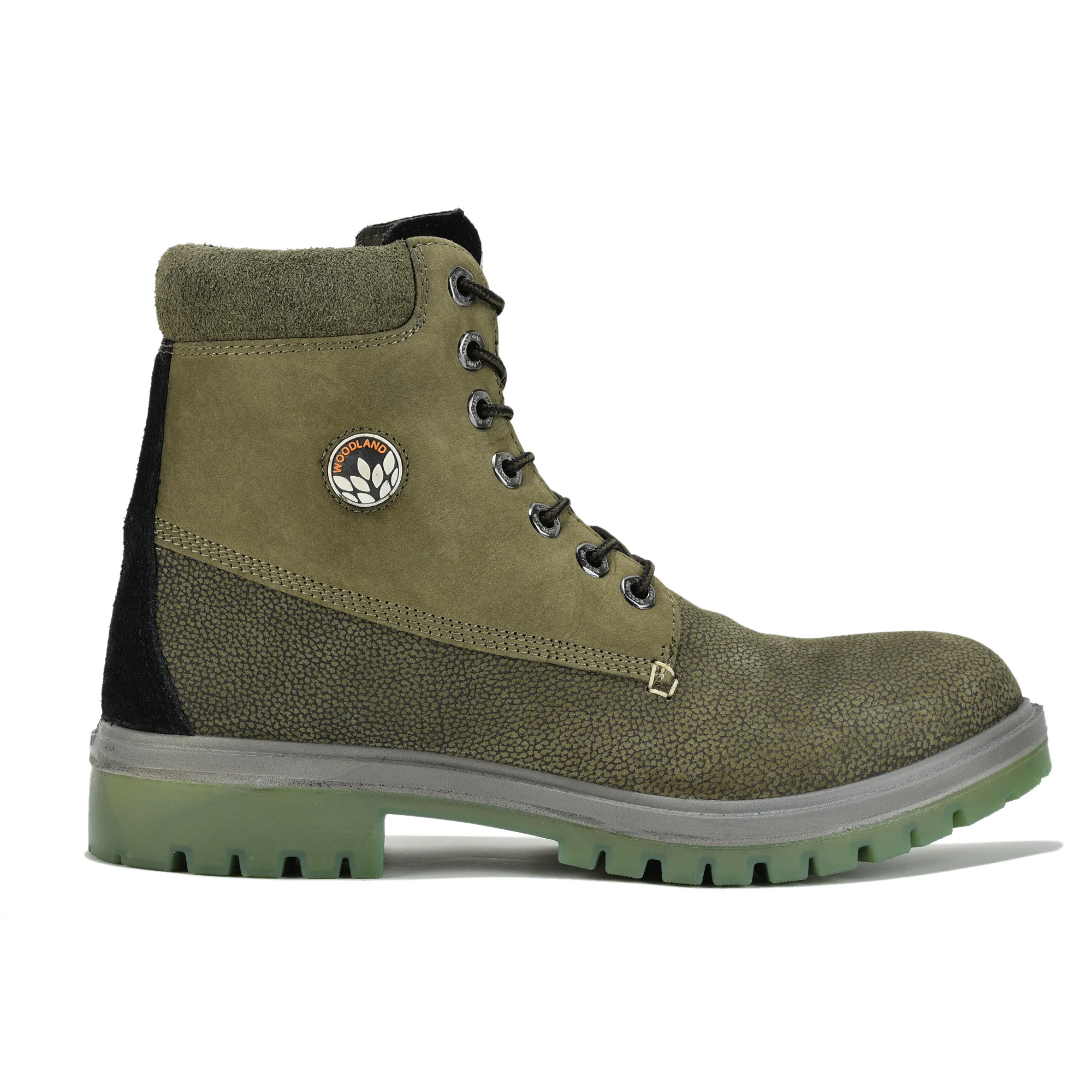 Woodland Olive Green Nubuk Lace-Up Boot - Thumbnail 2