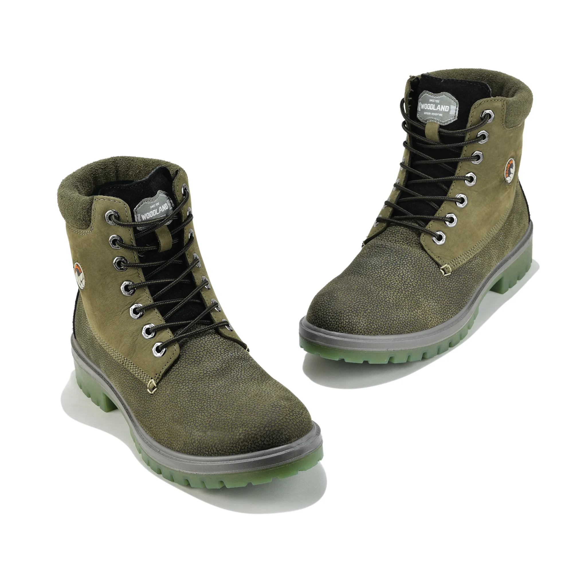 Woodland Olive Green Nubuk Lace-Up Boot - Thumbnail 4