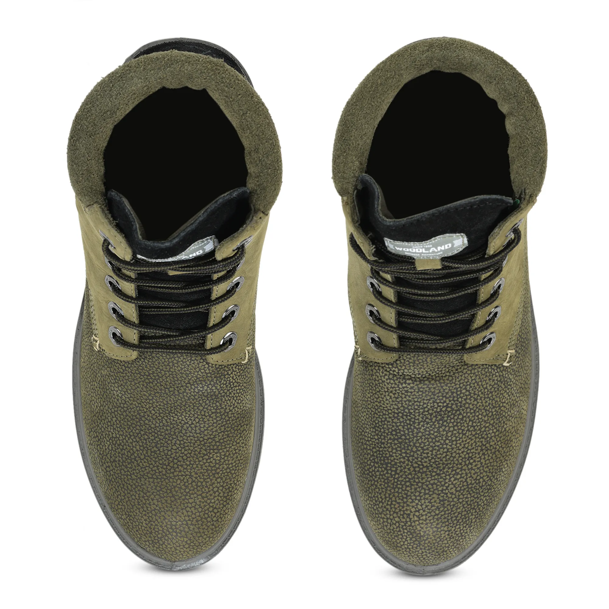 Woodland Olive Green Nubuk Lace-Up Boot - Thumbnail 5