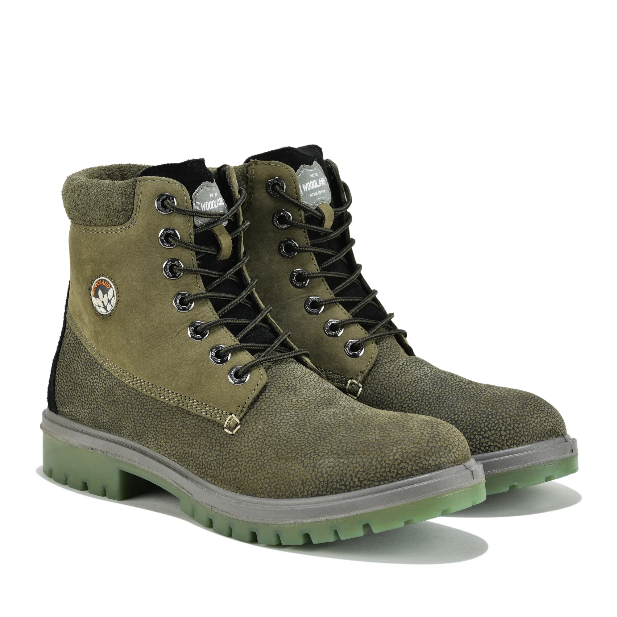 Woodland Olive Green Nubuk Lace-Up Boot - Thumbnail 8