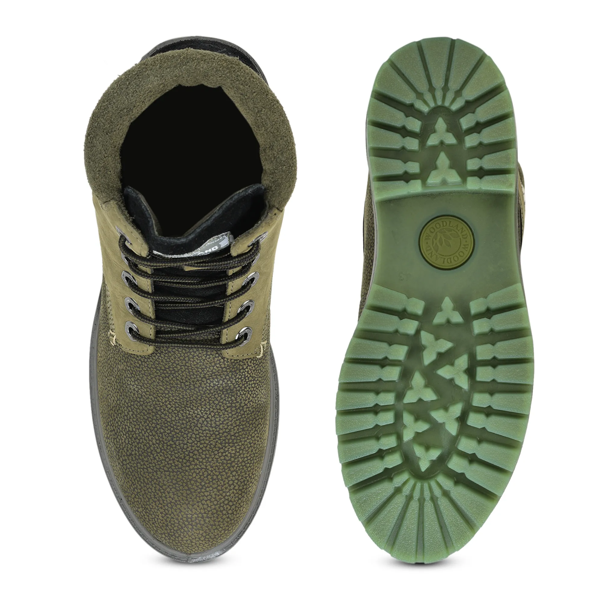 Woodland Olive Green Nubuk Lace-Up Boot - Thumbnail 9