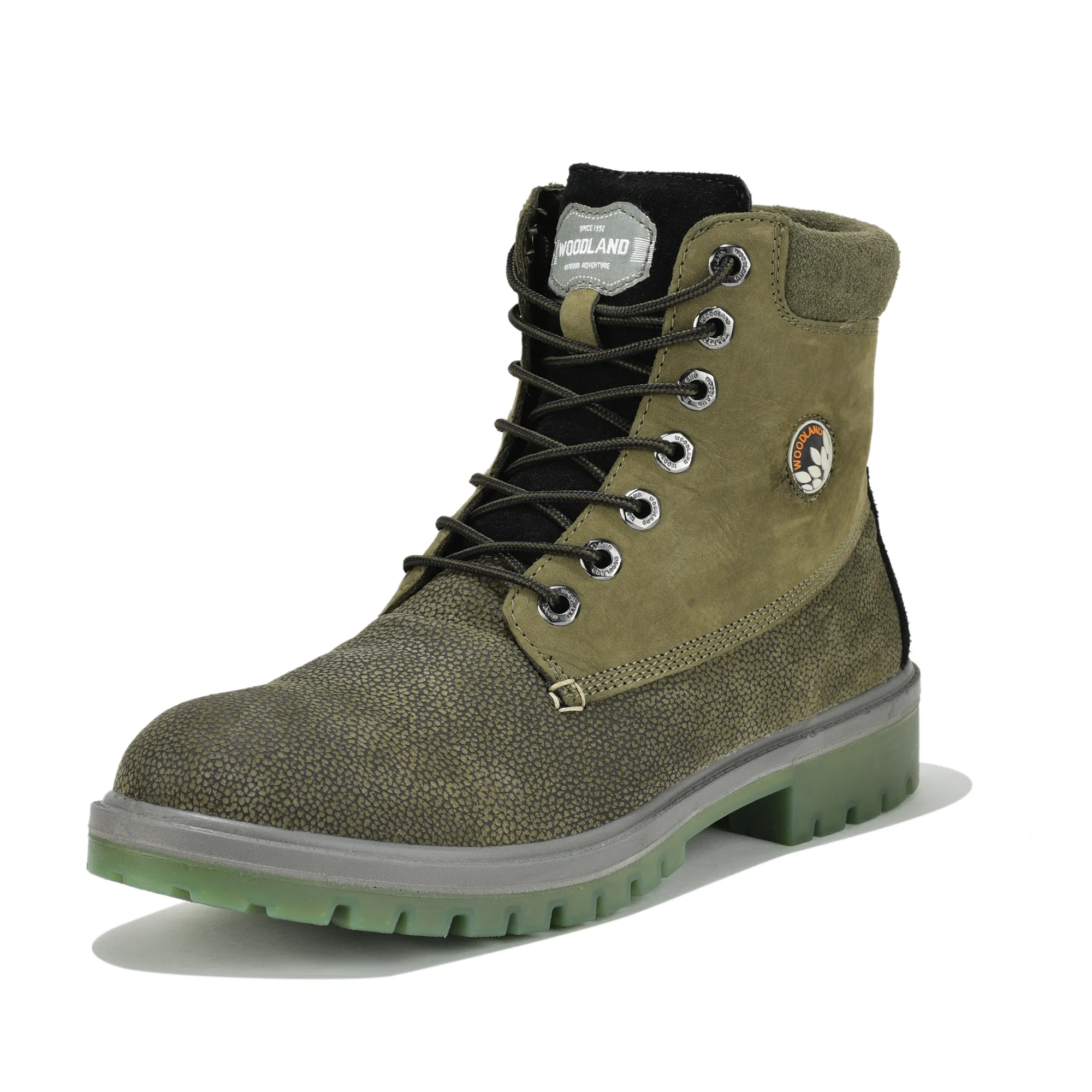 Woodland Olive Green Nubuk Lace-Up Boot - Thumbnail 11