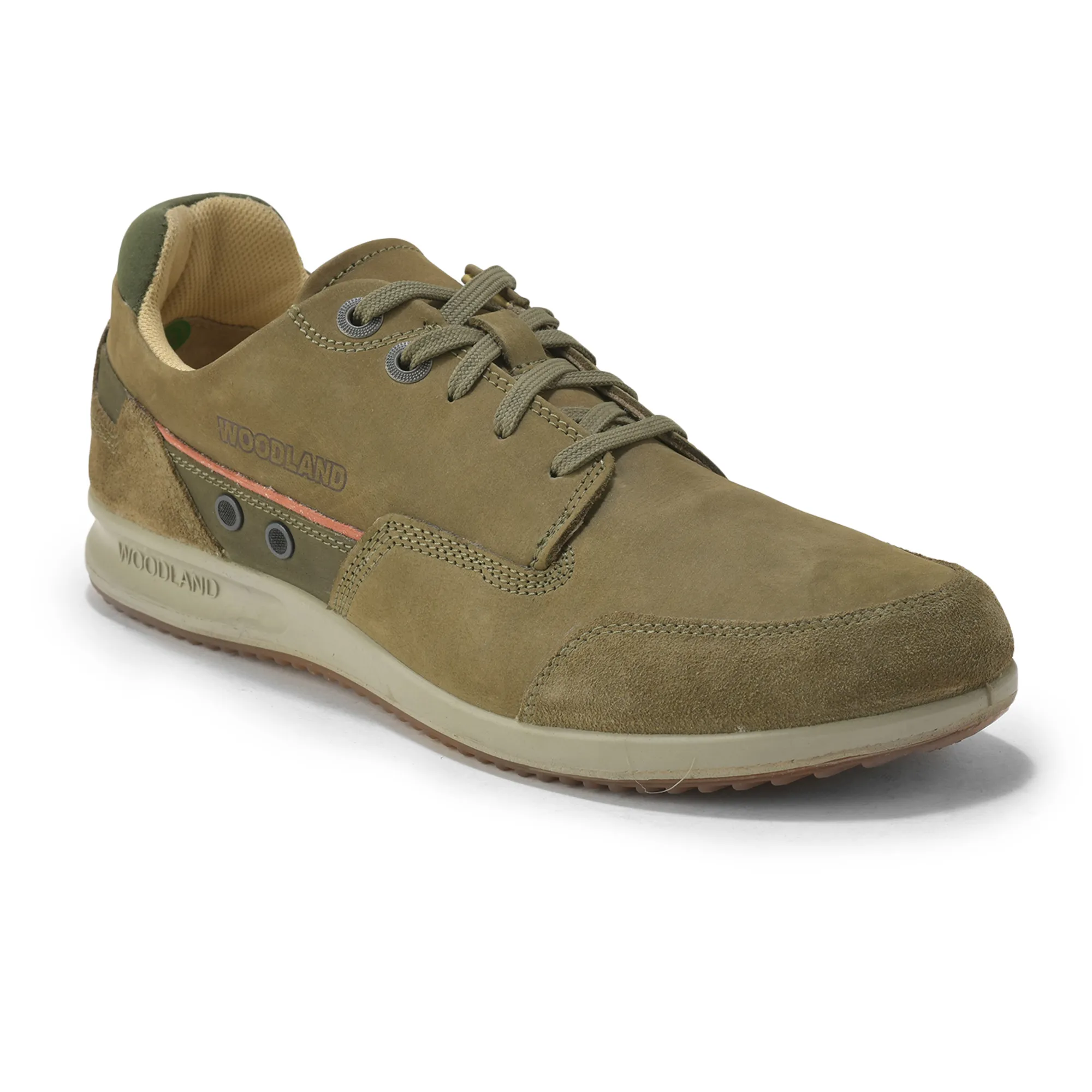 Olive Green shoes for men with laces - Thumbnail 3