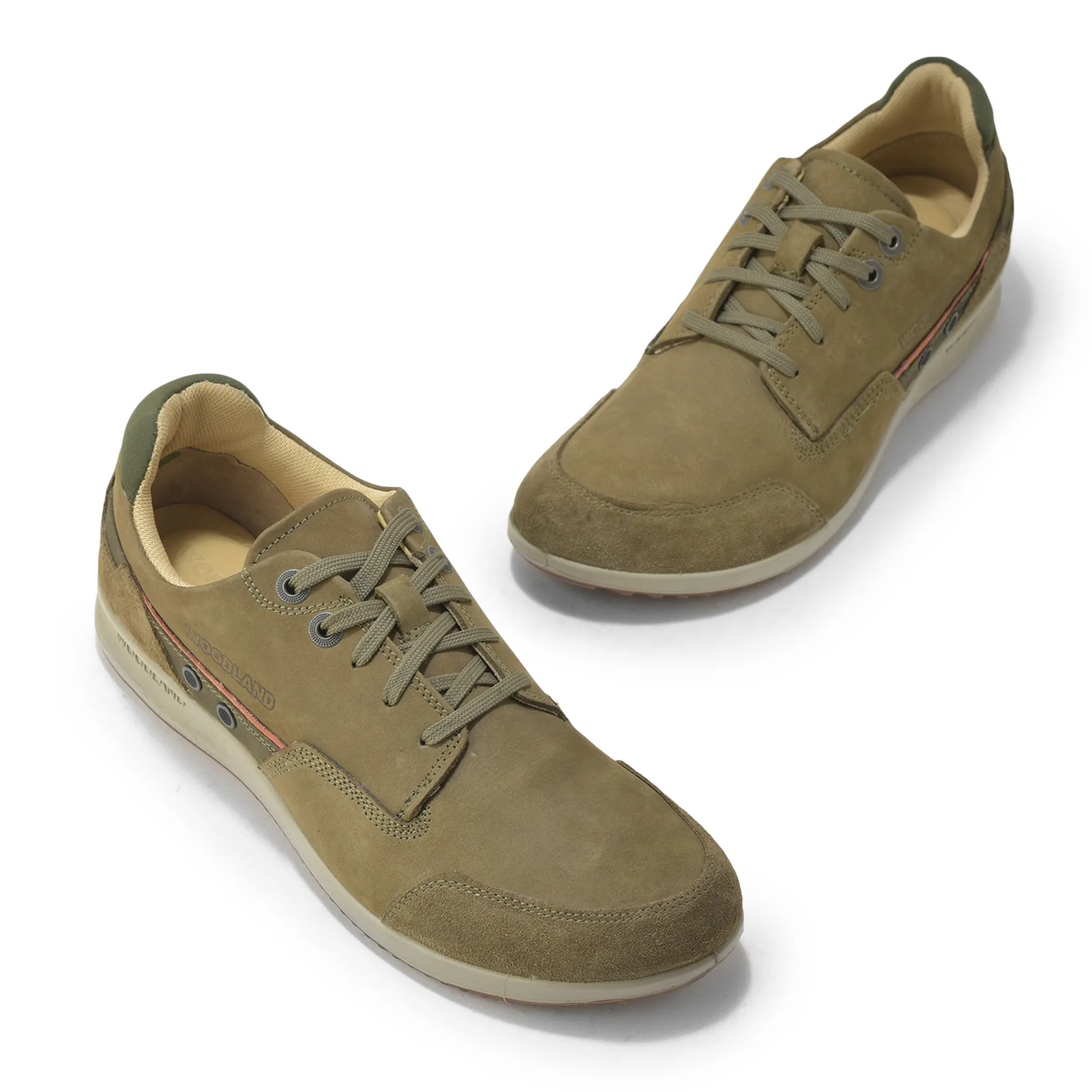 Olive Green shoes for men with laces - Thumbnail 4