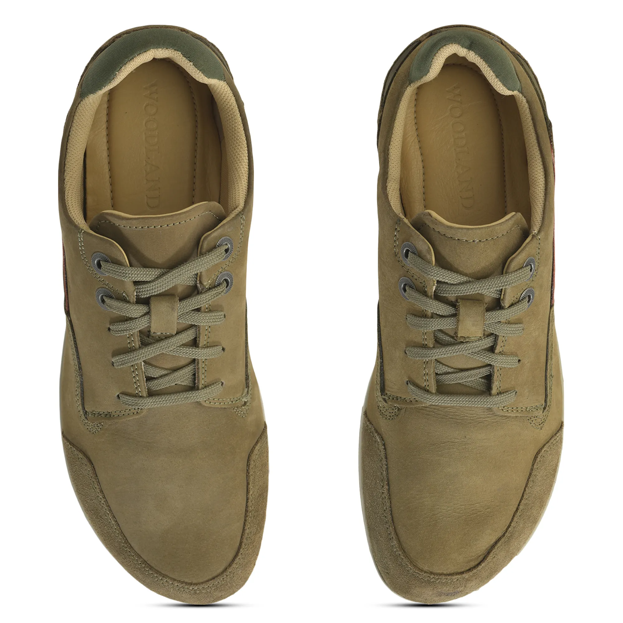 Olive Green shoes for men with laces - Thumbnail 5