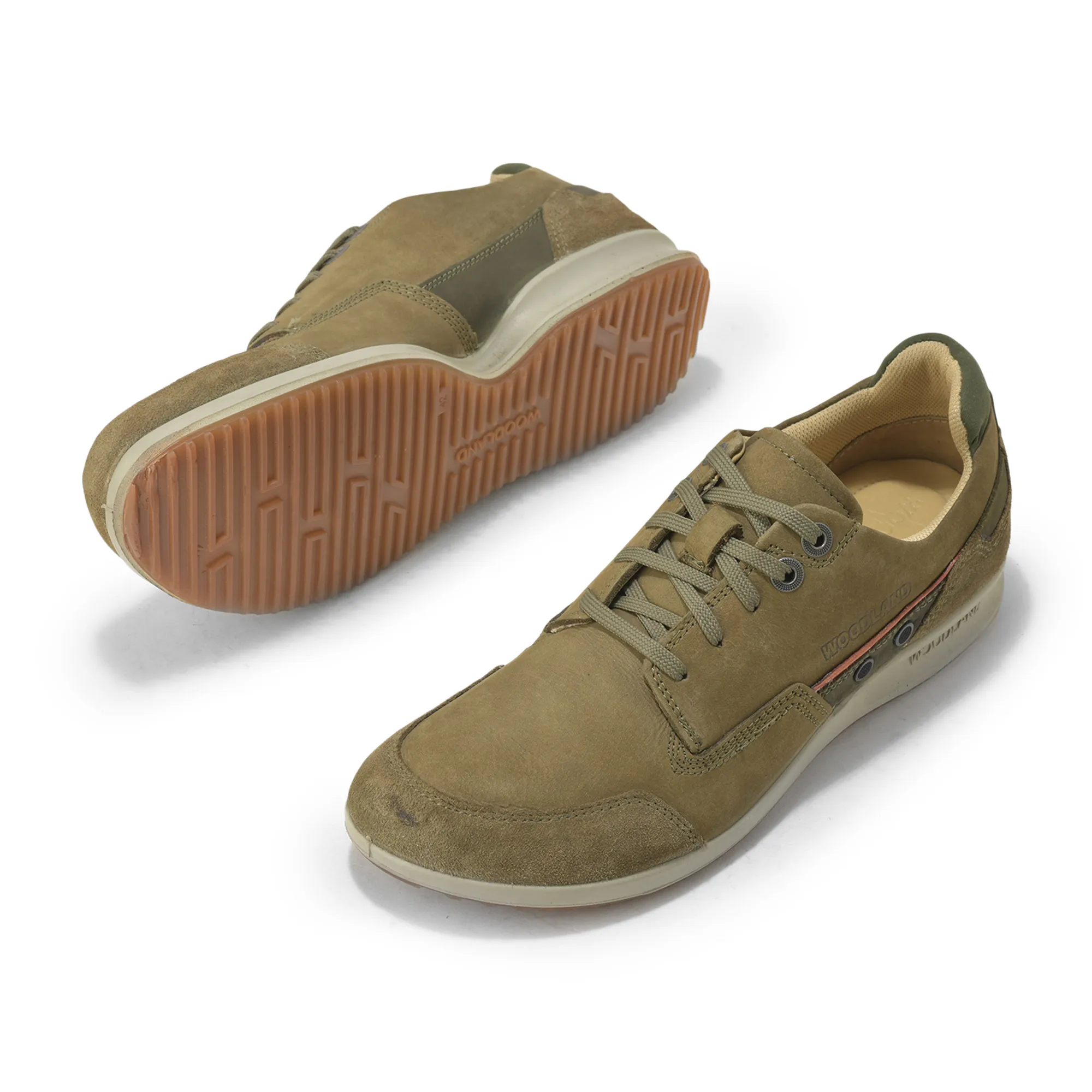 Olive Green shoes for men with laces - Thumbnail 6