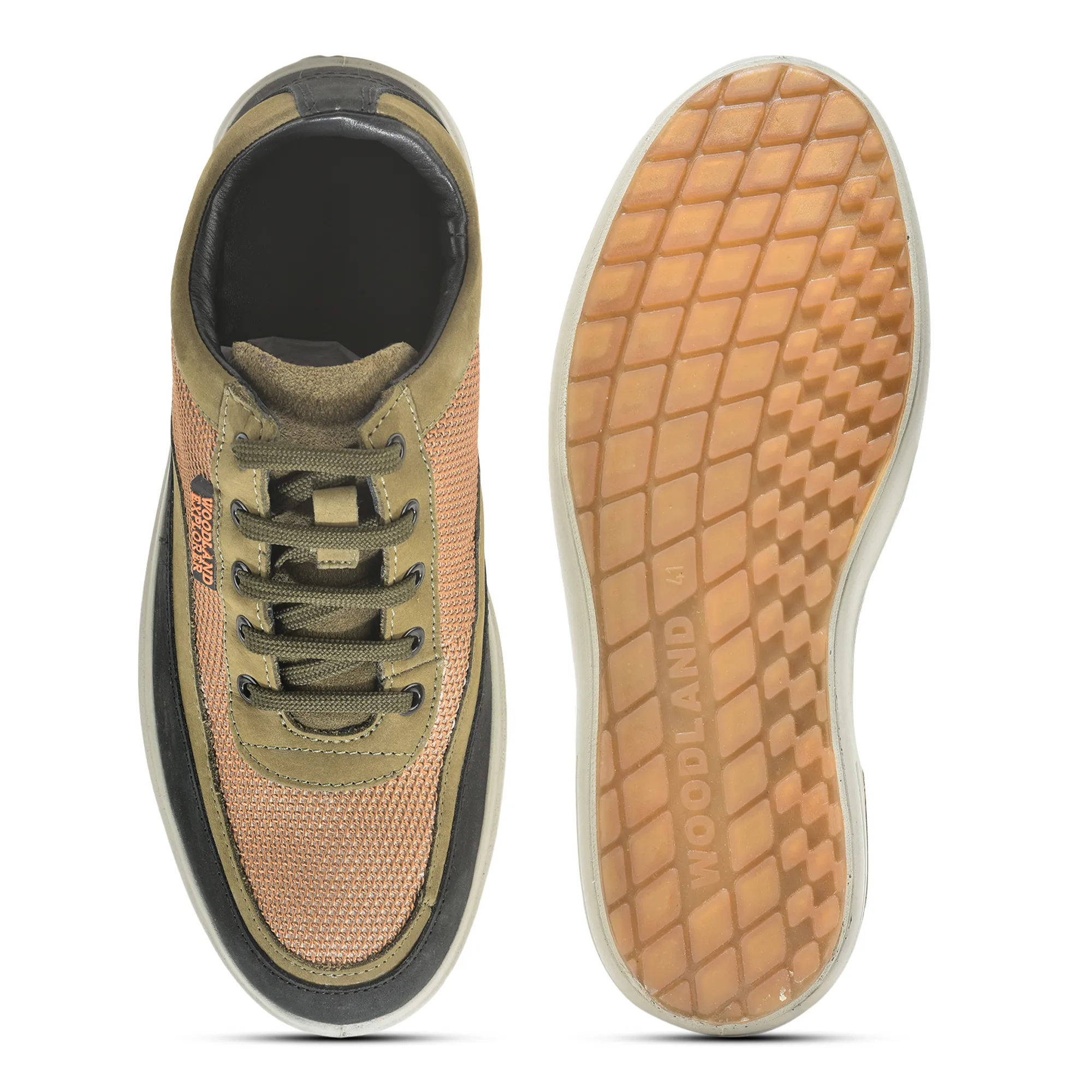 Woodland Olive Green Casual Lace Up Shoes  - Thumbnail 8