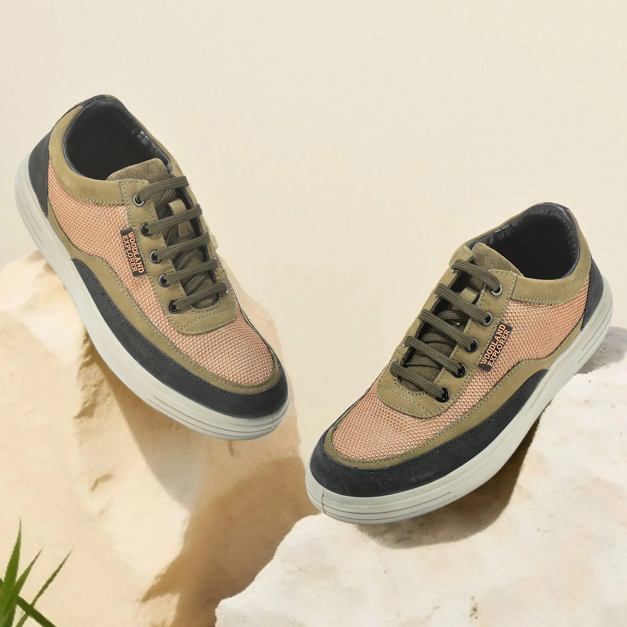 Woodland Olive Green Casual Lace Up Shoes  - Thumbnail 9