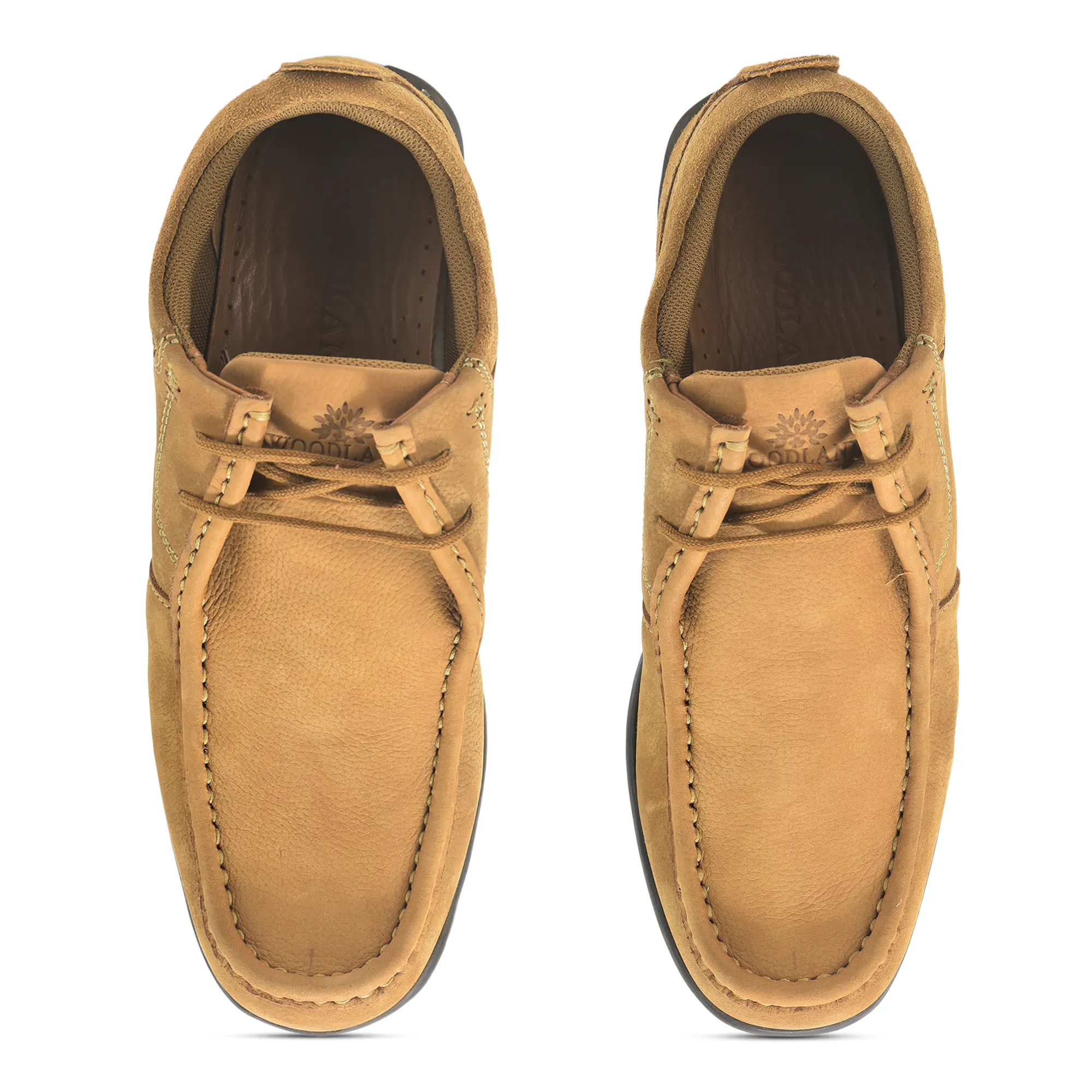 Casual Camel lace-up shoes for men - Thumbnail 4