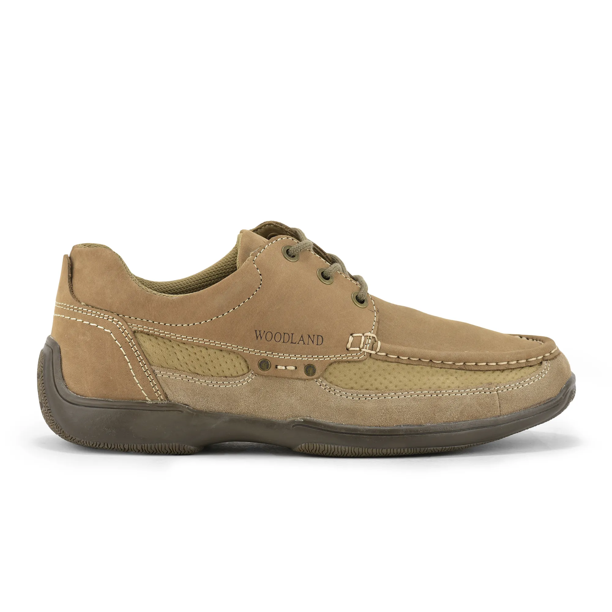 Stylish Dubai Khaki lace-up shoes for men - Thumbnail 2