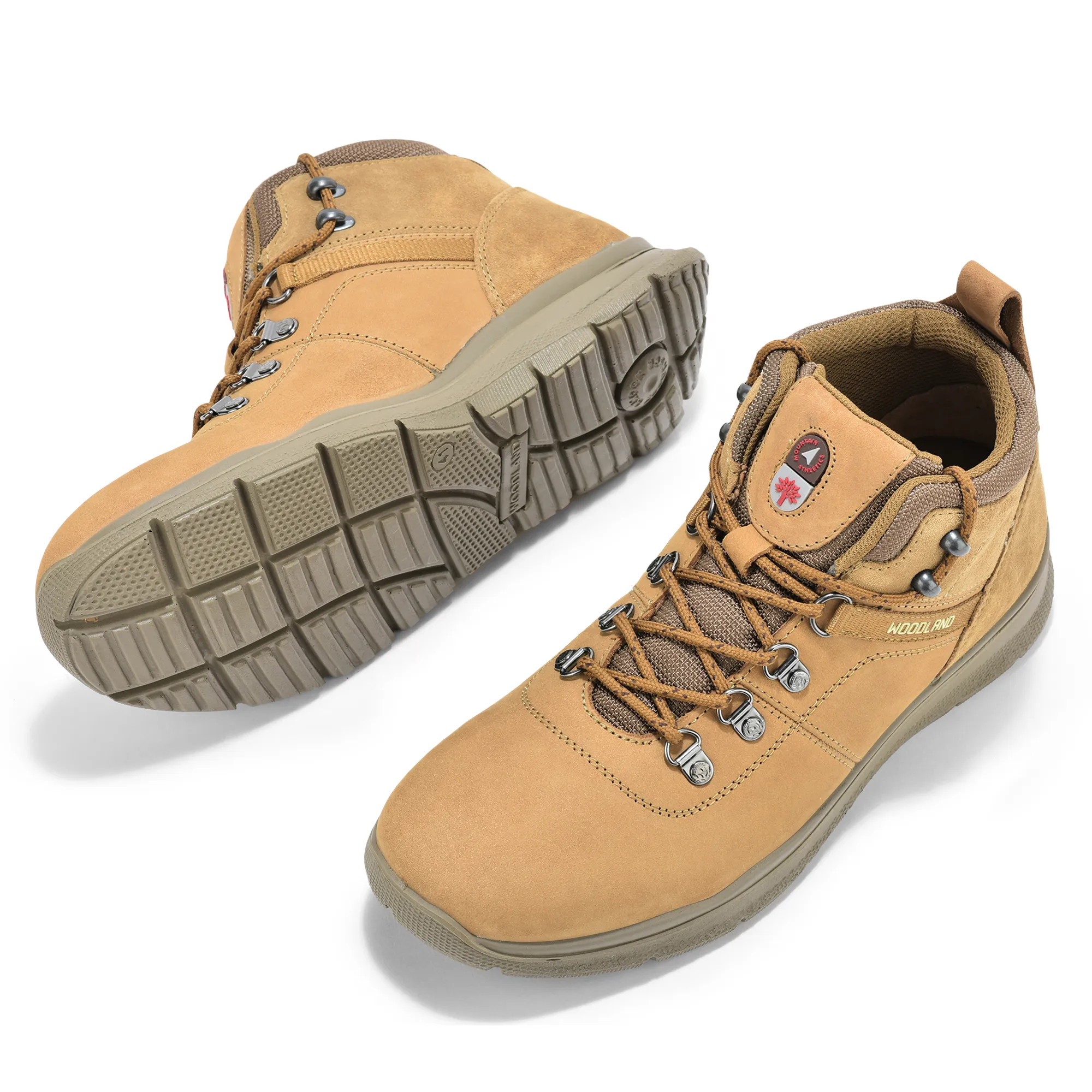 Woodland Camel Mid-top Boots for Men - Thumbnail 5