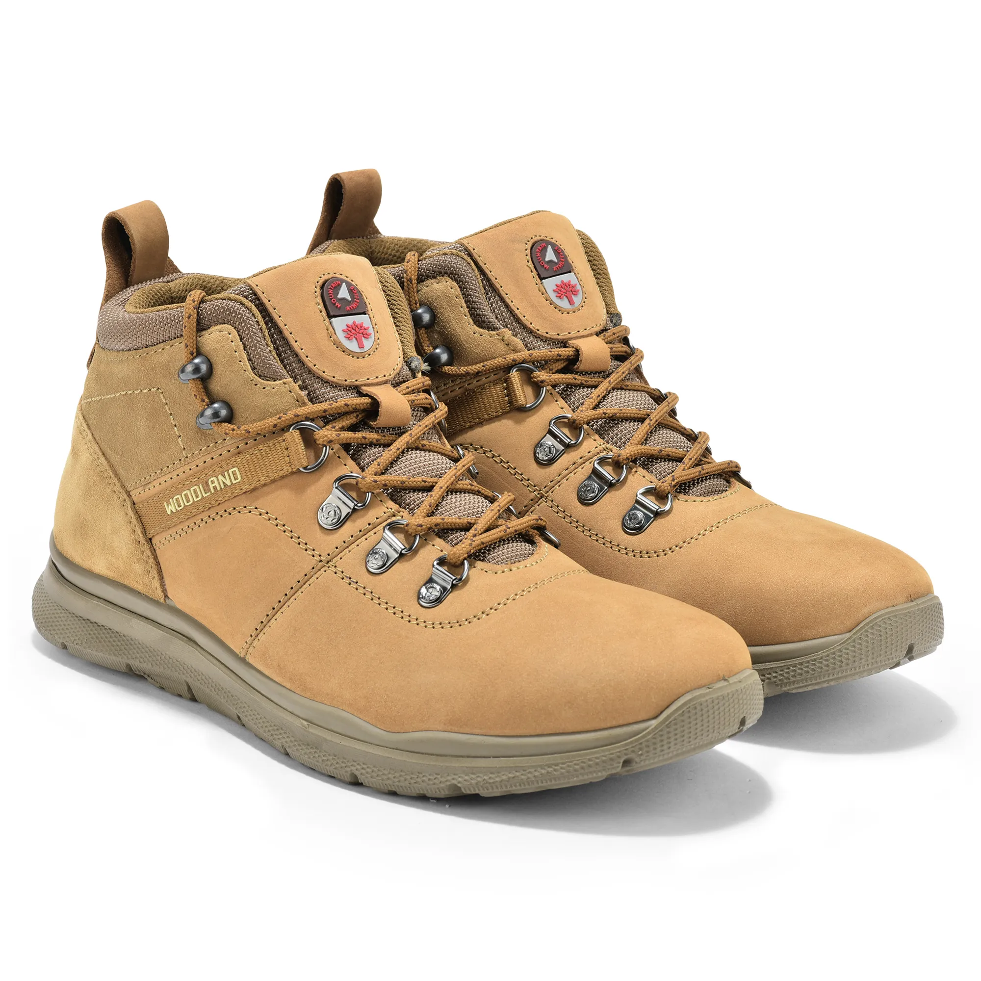 Woodland Camel Mid-top Boots for Men - Thumbnail 7