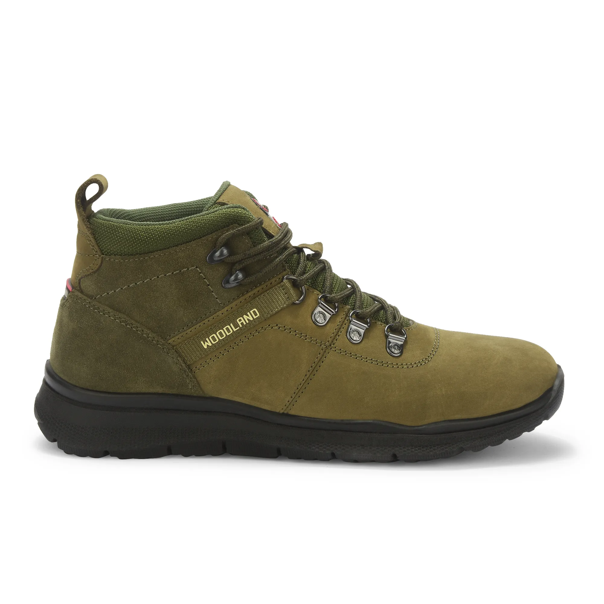 Woodland Olive Green Mid-top Boots for Men - Thumbnail 2