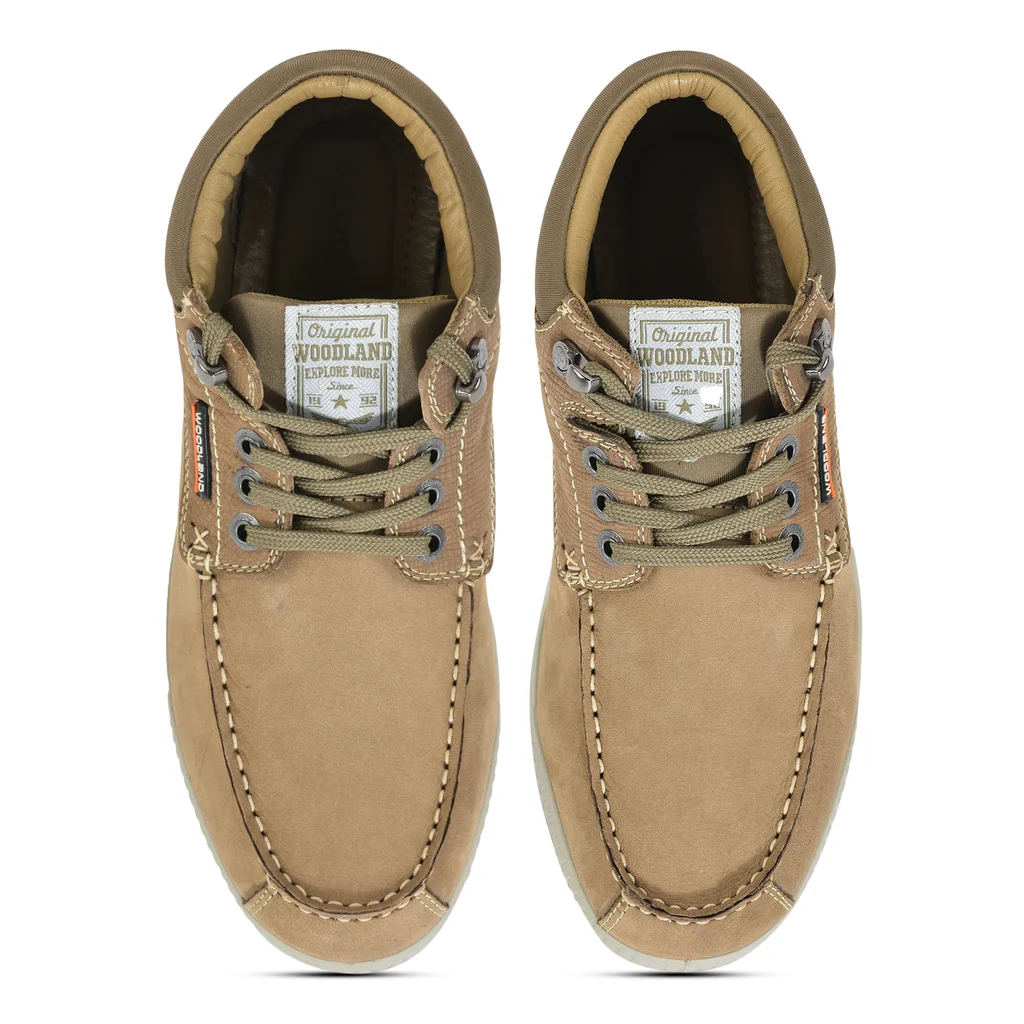 Stylish Dubai khaki lace-up shoes for men - Thumbnail 3