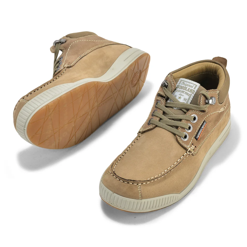 Stylish Dubai khaki lace-up shoes for men - Thumbnail 4