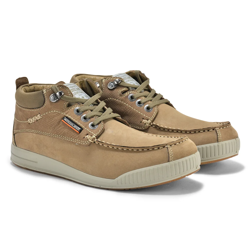 Stylish Dubai khaki lace-up shoes for men - Thumbnail 6