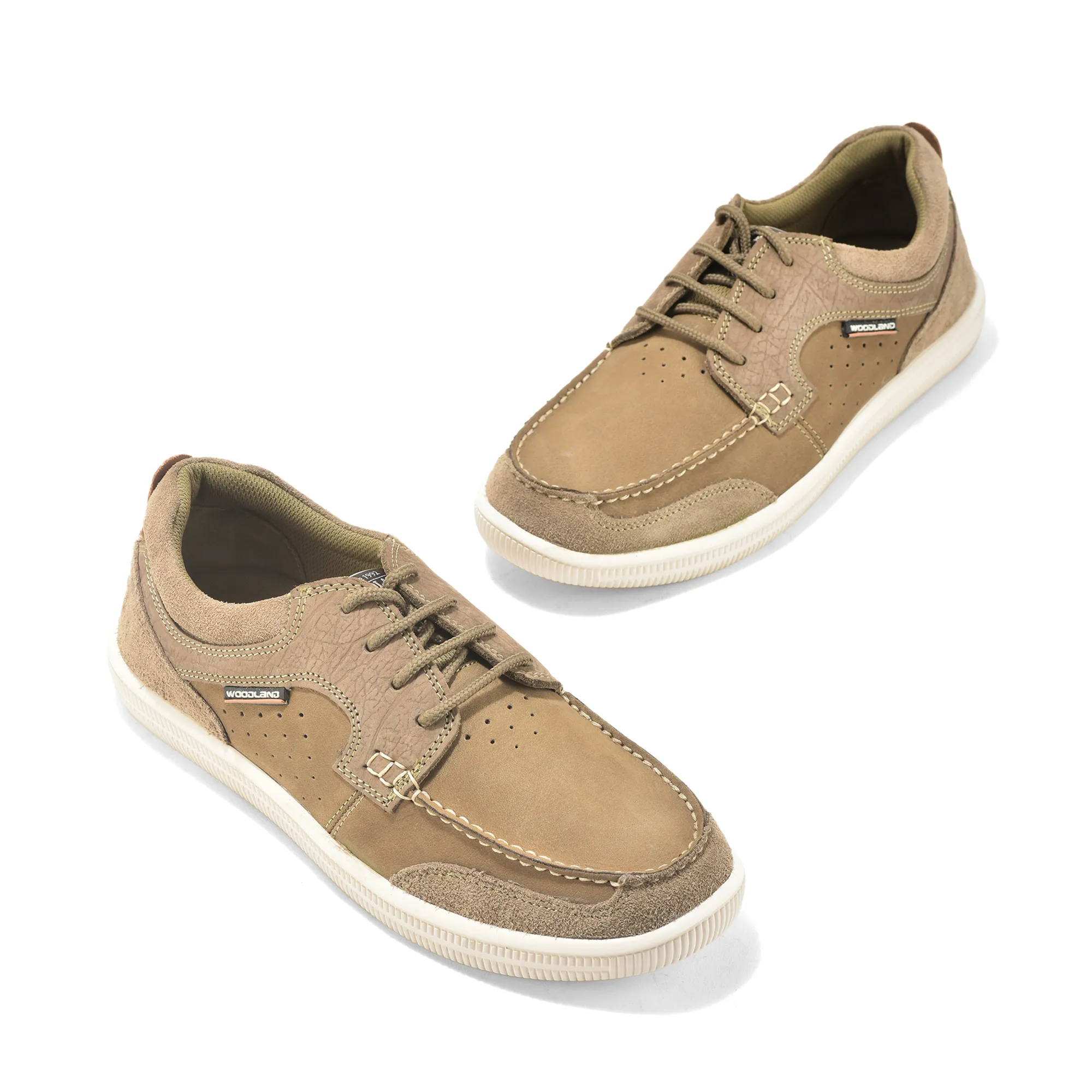 Woodland Dubai khaki Lace Up Shoes for Men - Thumbnail 2