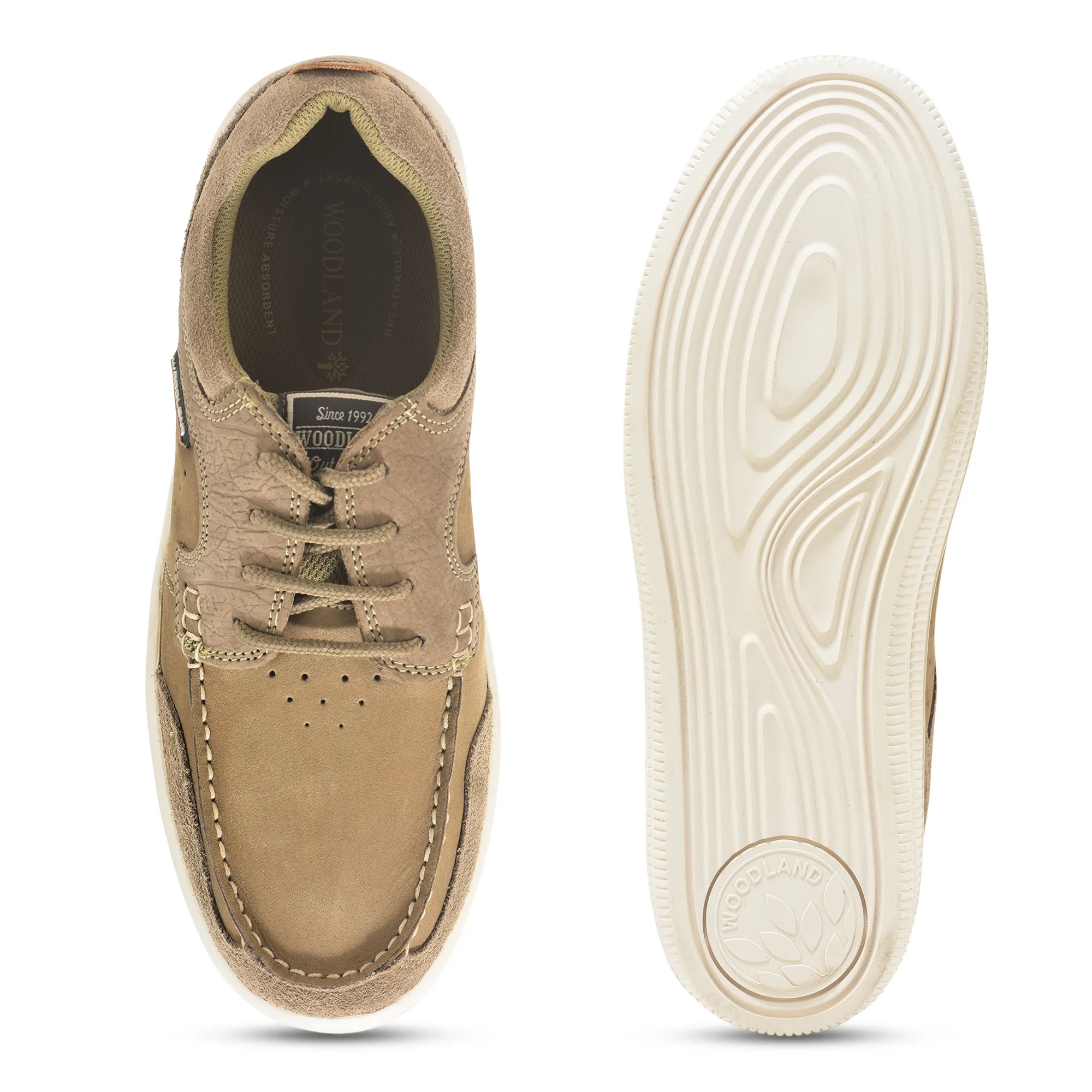 Woodland Dubai khaki Lace Up Shoes for Men - Thumbnail 8