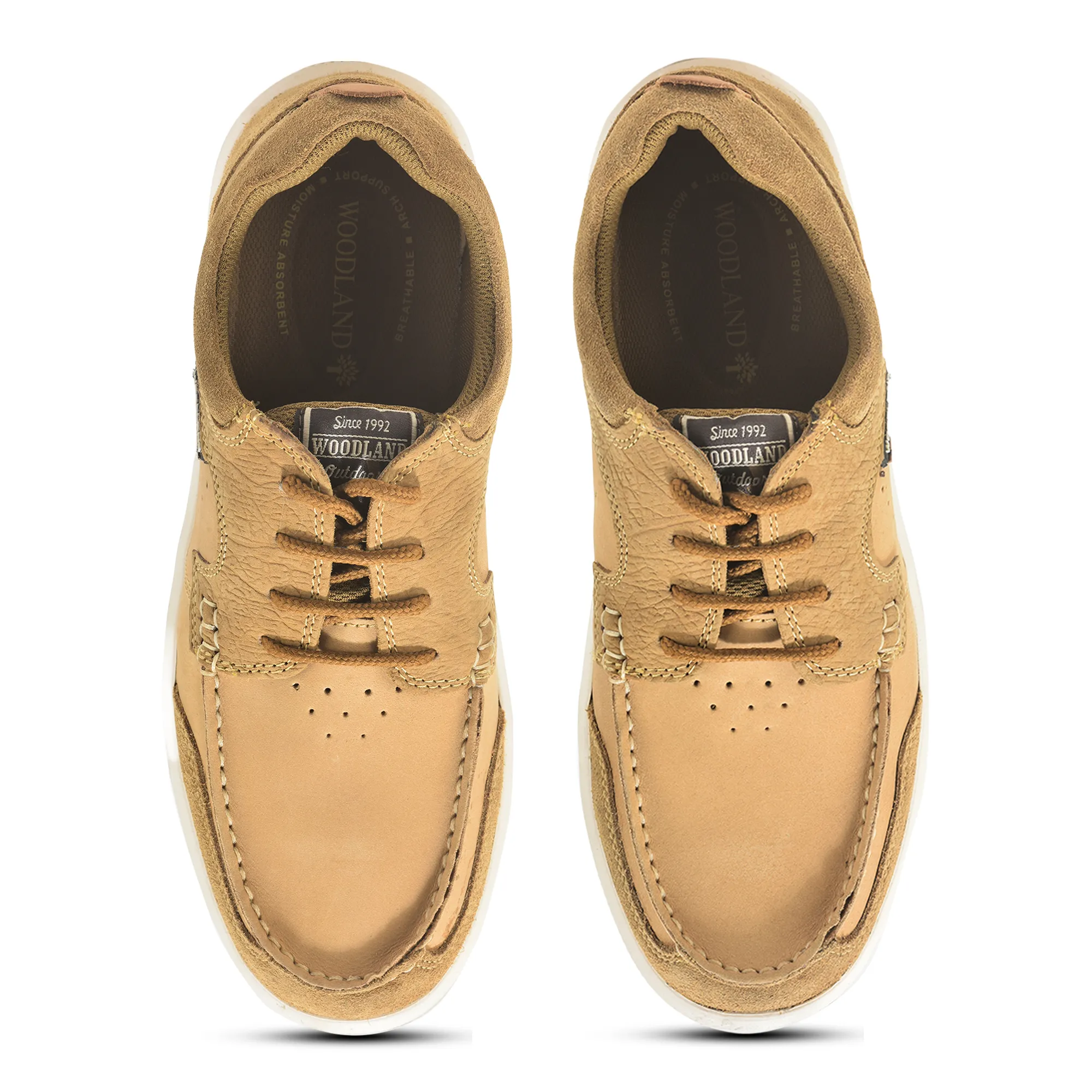 Woodland Light Camel Lace Up Shoes for Men - Thumbnail 4